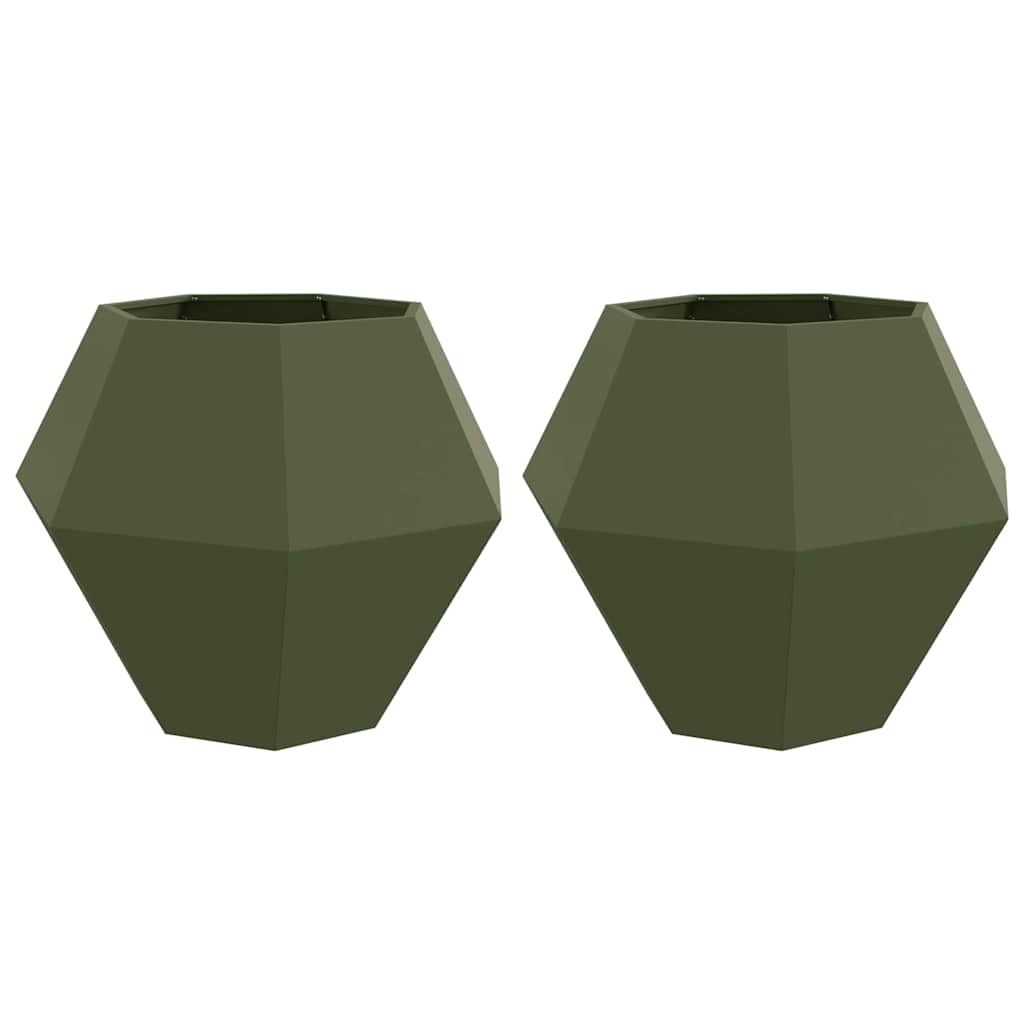 Taimekast 2 tk Oliiviroheline 100 x 100 x 80 cm Teras