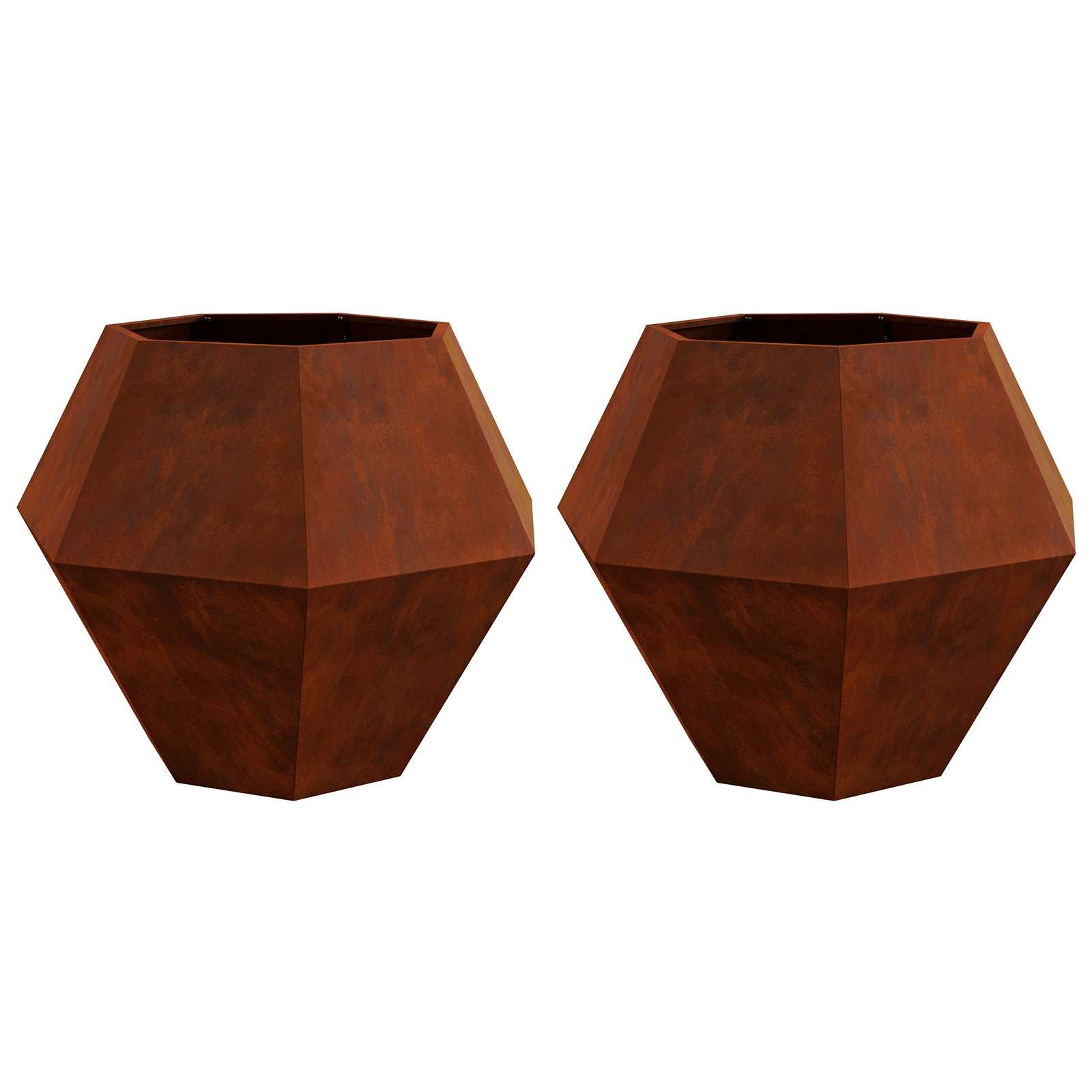 Taimekast 2 tk Rooste 100 x 100 x 80 cm Ilmastikukindel teras