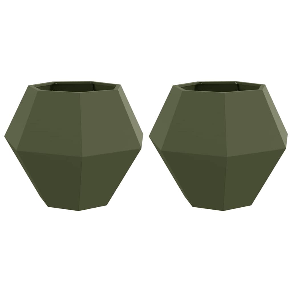 Taimekast 2 tk Oliiviroheline 75 x 75 x 60 cm Teras
