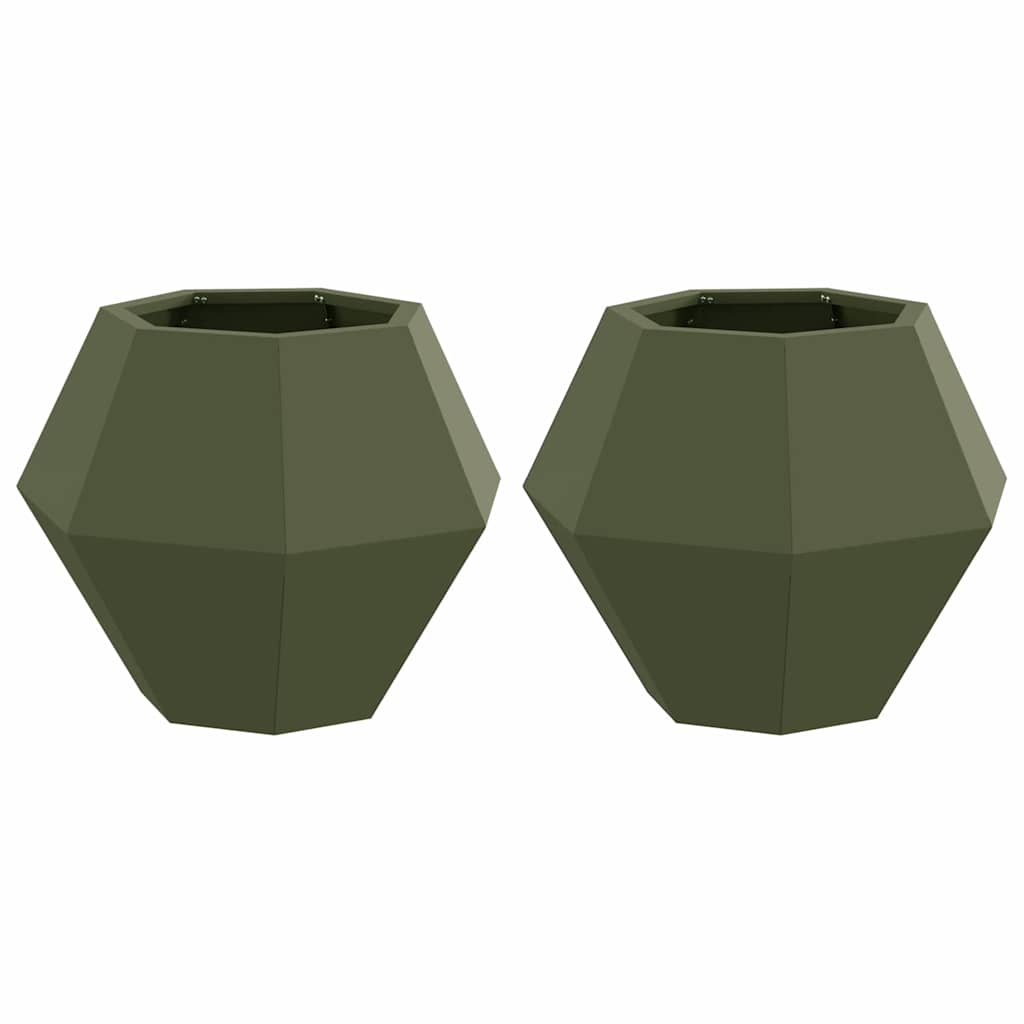 Taimekast 2 tk Oliiviroheline 50 x 50 x 40 cm Teras