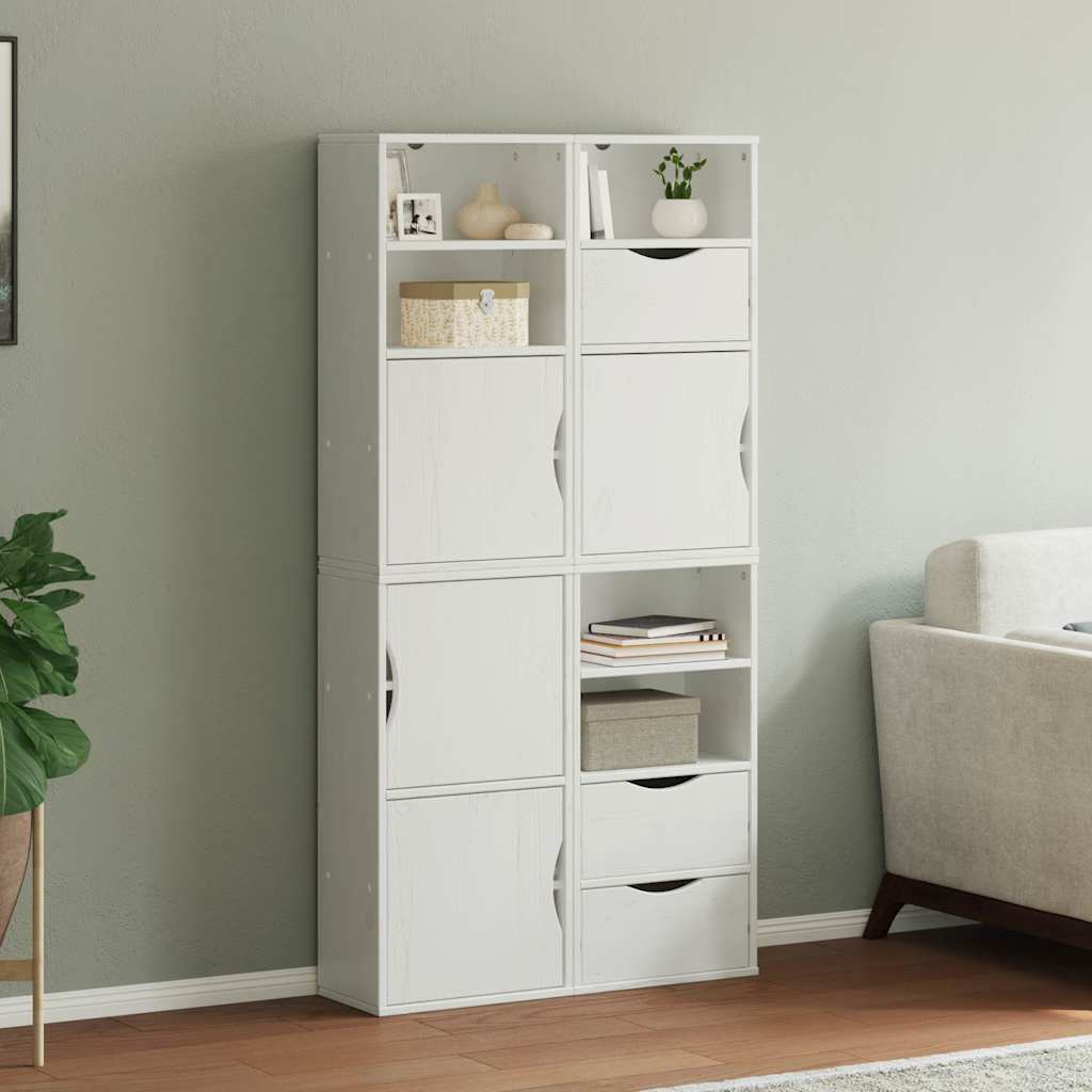 Külgkapid 4 tk ODDA, valge, 40x24x79 cm täispuidust mänd