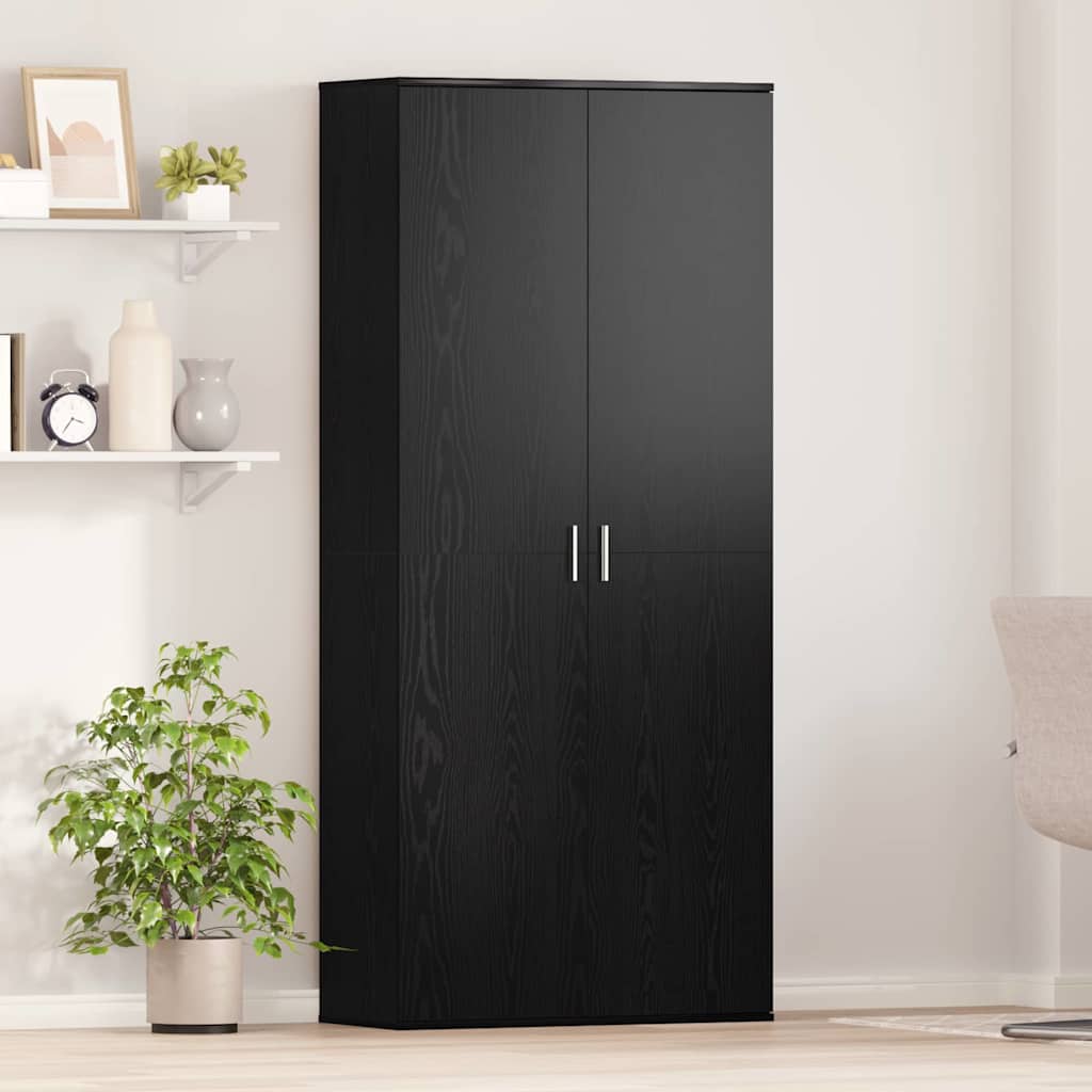 Highboard 80 x 35 x 180 cm Tehispuit Must tamm