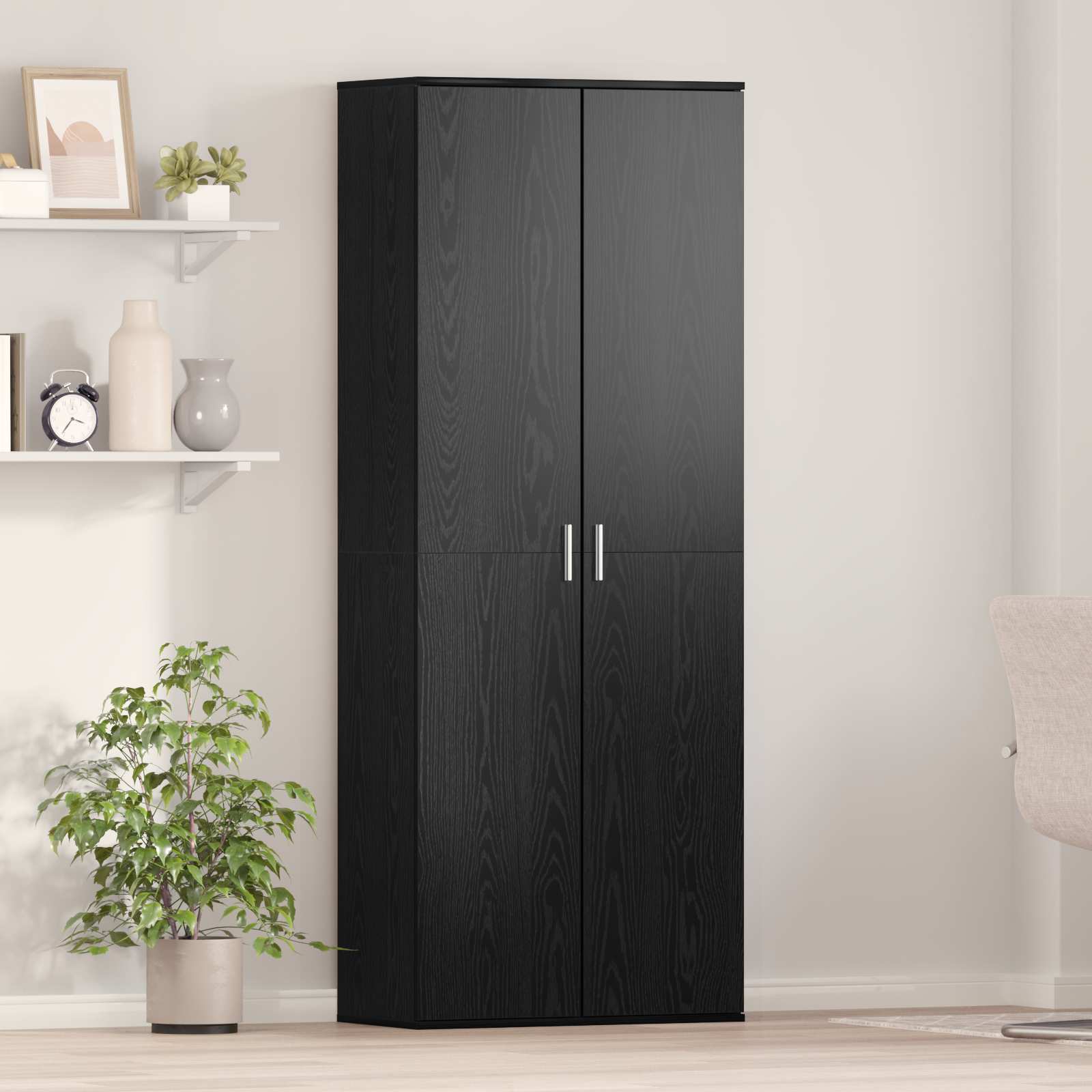 Kõrgushein 70 x 33.5 x 180 cm Tehispuit Must tamm