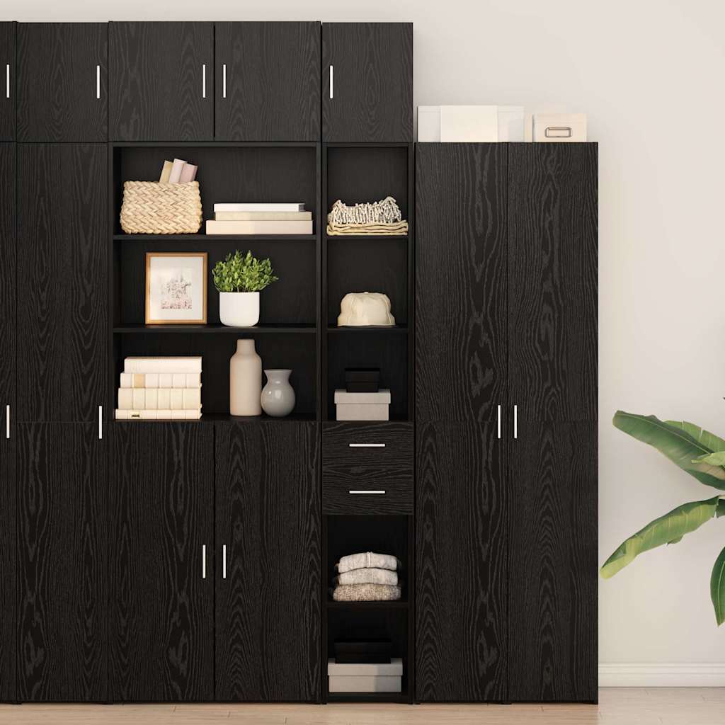 Hoiukapp 2 tk Must tamm 30 x 42,5 x 225 cm