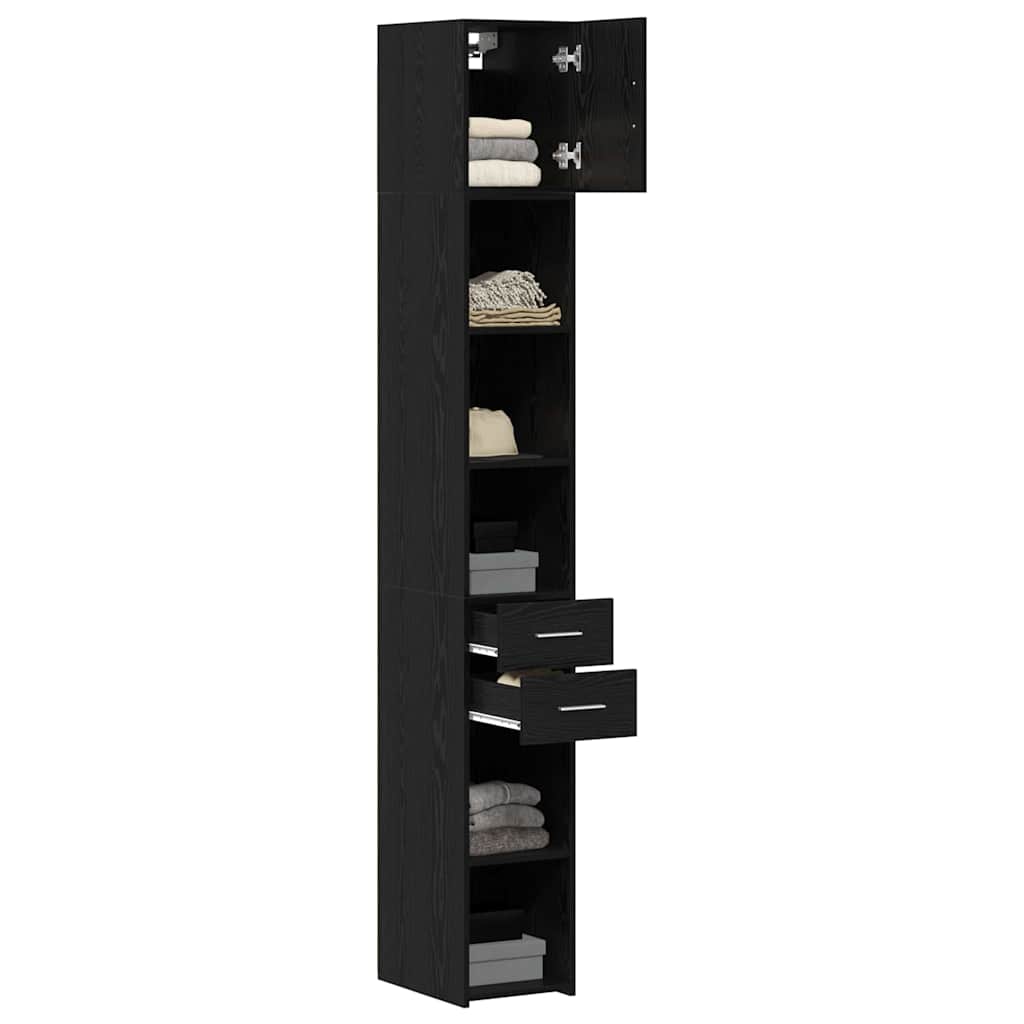 Hoiukapp 2 tk Must tamm 30 x 42,5 x 225 cm