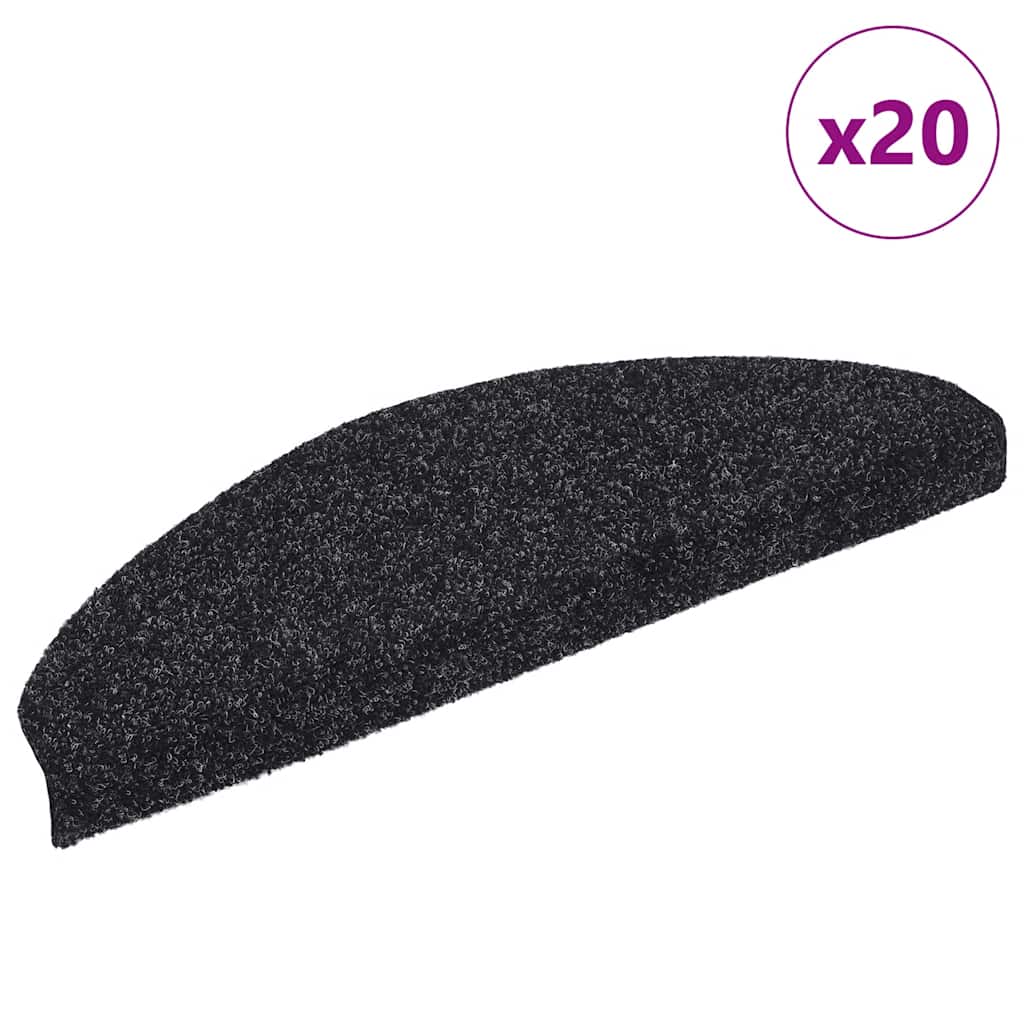 Isekleepuvad trepimatid 20 tk 65 x 21 x 4 cm mustad poolringikujulised suured