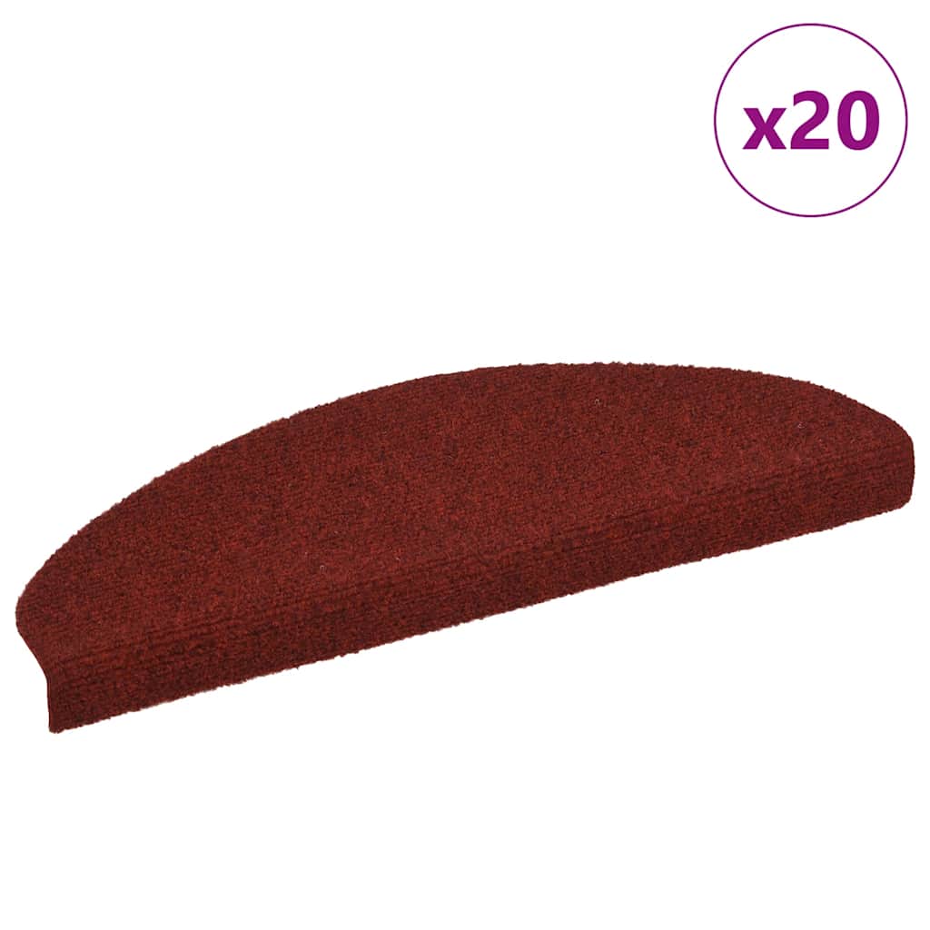 Isekleepuvad trepimatid 20 tk 65 x 21 x 4 cm bordoopunased poolringikujulised suured