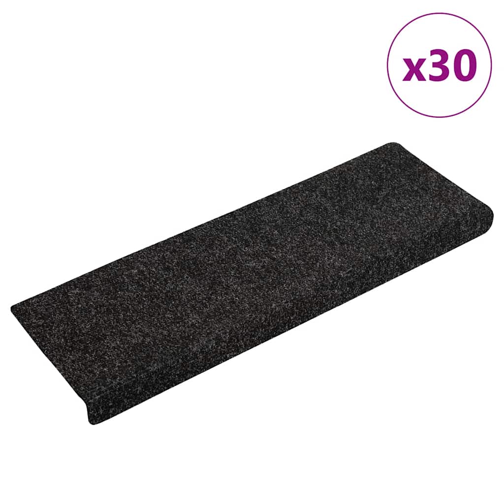 Isekleepuvad trepimatid, 30 tk, 65 x 21 x 4 cm, mustad, ristkülikukujulised servad