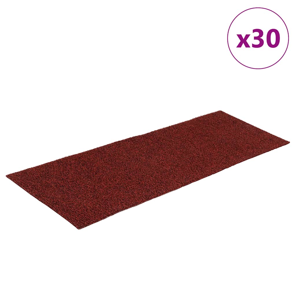 Isekleepuvad trepimatid, 30 tk, 60 x 25 cm, bordoopunased, ristkülikukujulised
