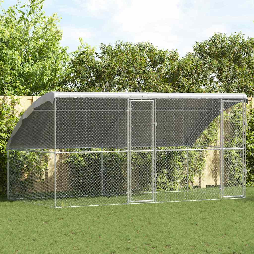 2 uksega kanapuur 2 tk Hõbedane 400x200x200cm Tsingitud teras