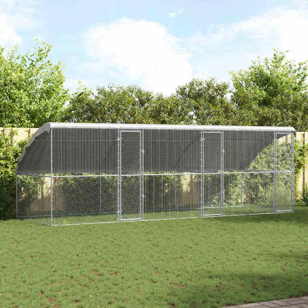 3 uksega kanapuur 3 tk Hõbedane 600x200x200cm Tsingitud teras