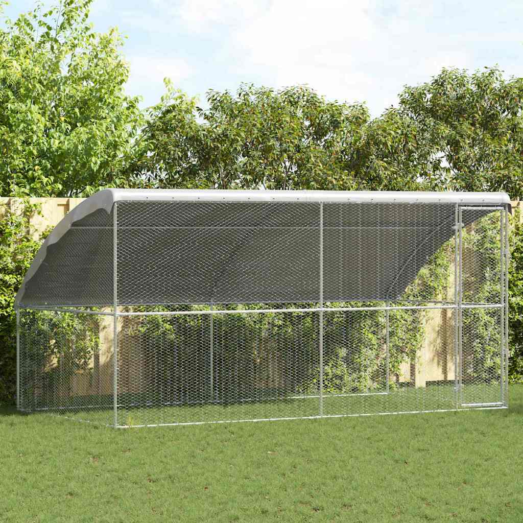 1 uksega kanapuur 2 tk Hõbedane 400x200x200cm Tsingitud teras