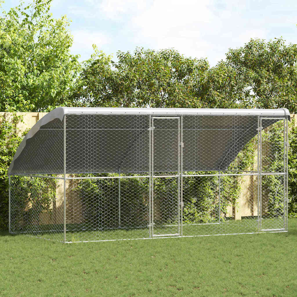 Koerakuut 2 tk Hõbedane 4 x 2 x 2 m Tsingitud teras