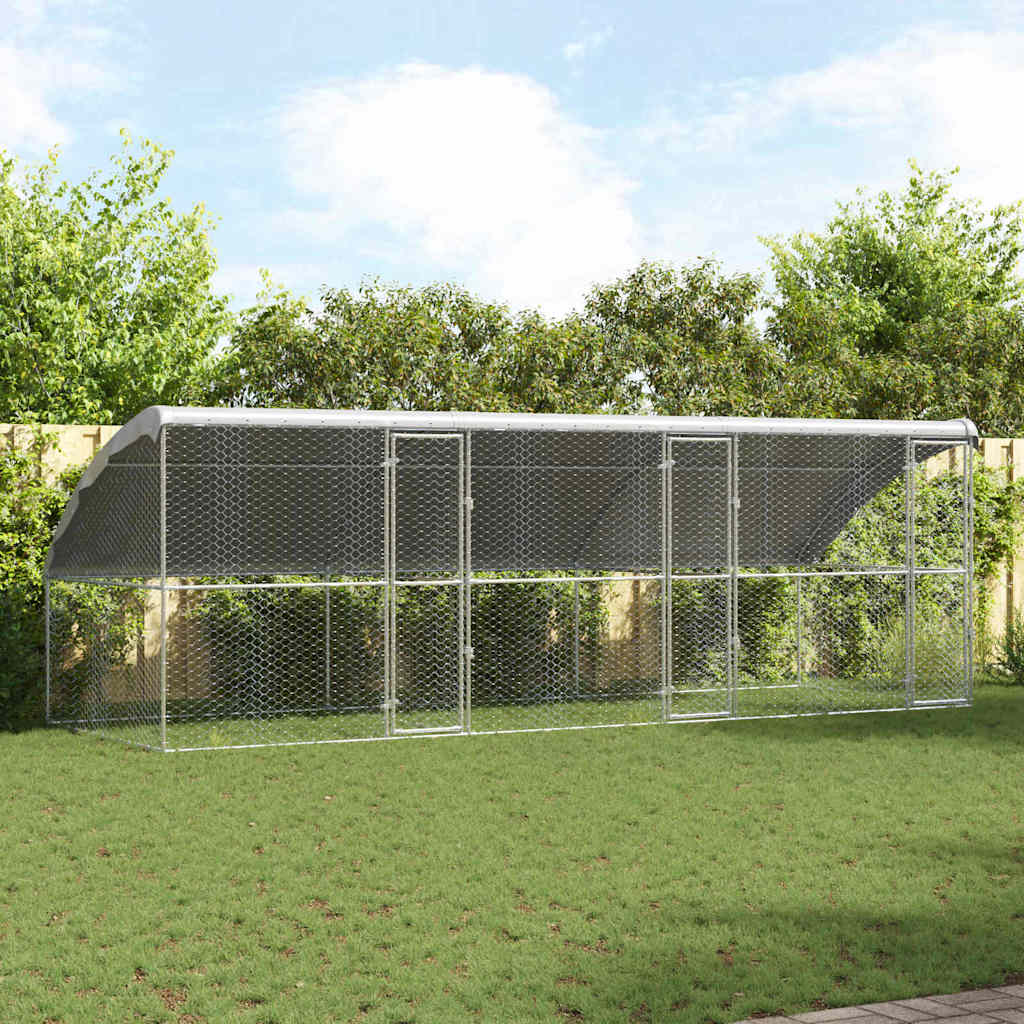 Koerakuut 3 tk Hõbedane 6 x 2 x 2 m Tsingitud teras