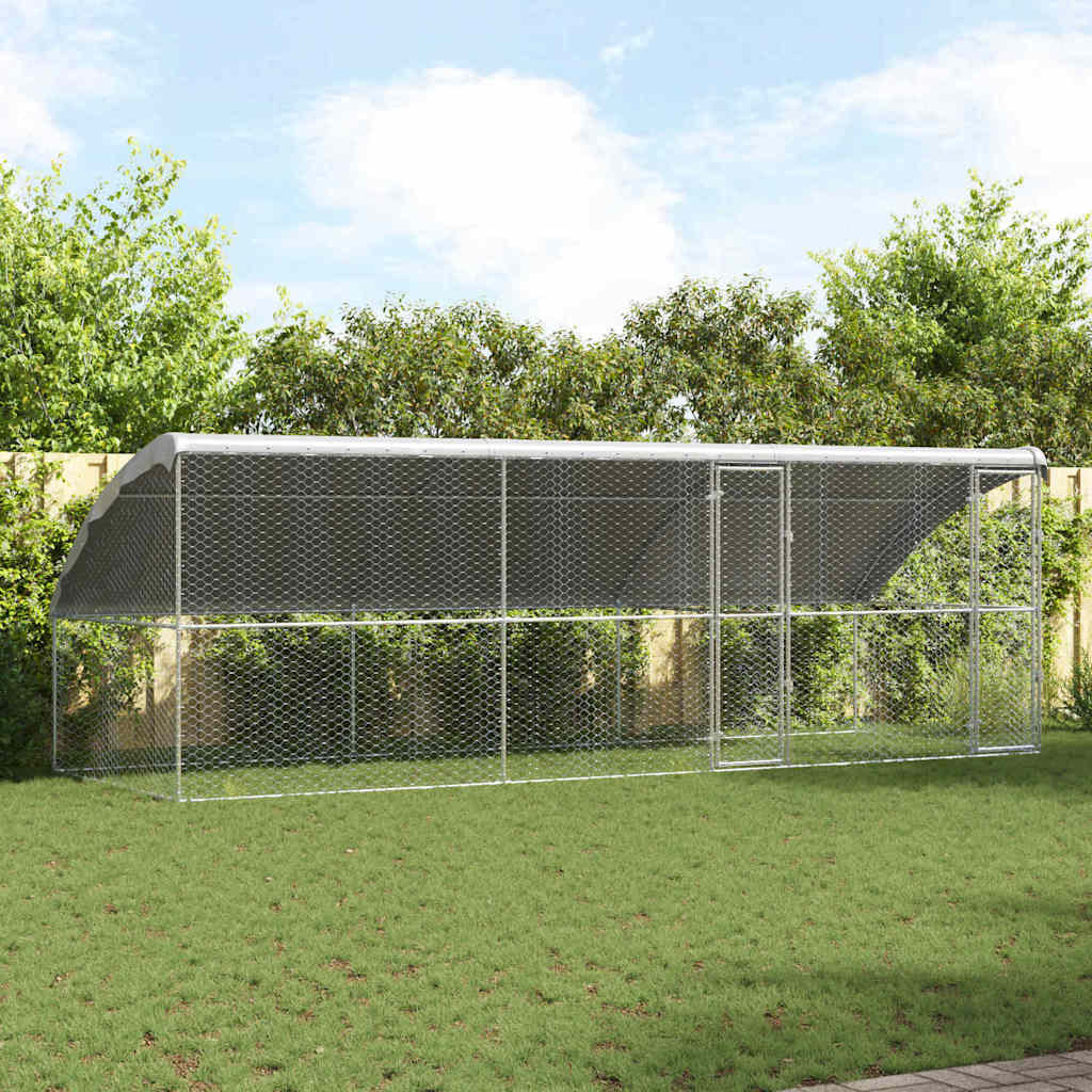 Koerakuut 3 tk Hõbedane 6 x 2 x 2 m Tsingitud teras