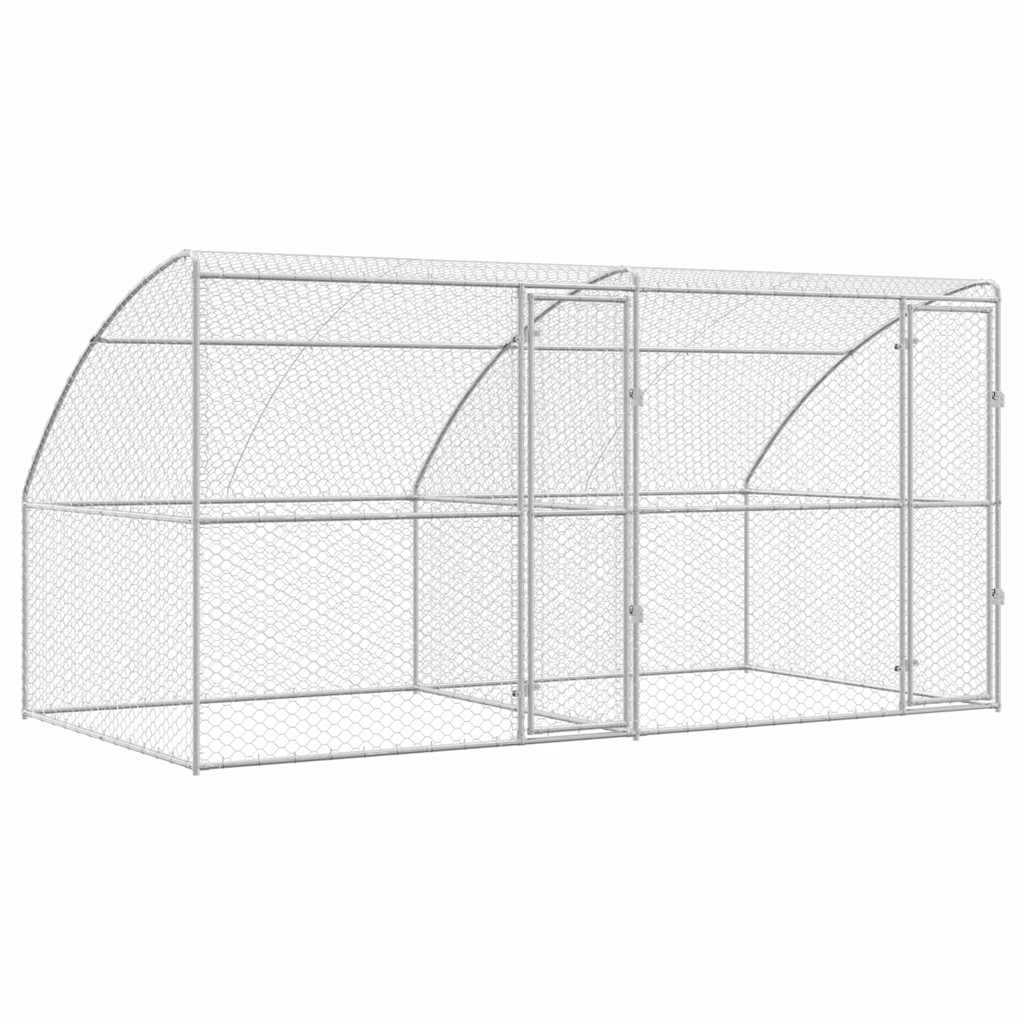 Koerakuut 2 tk Hõbedane 4 x 2 x 2 m Tsingitud teras