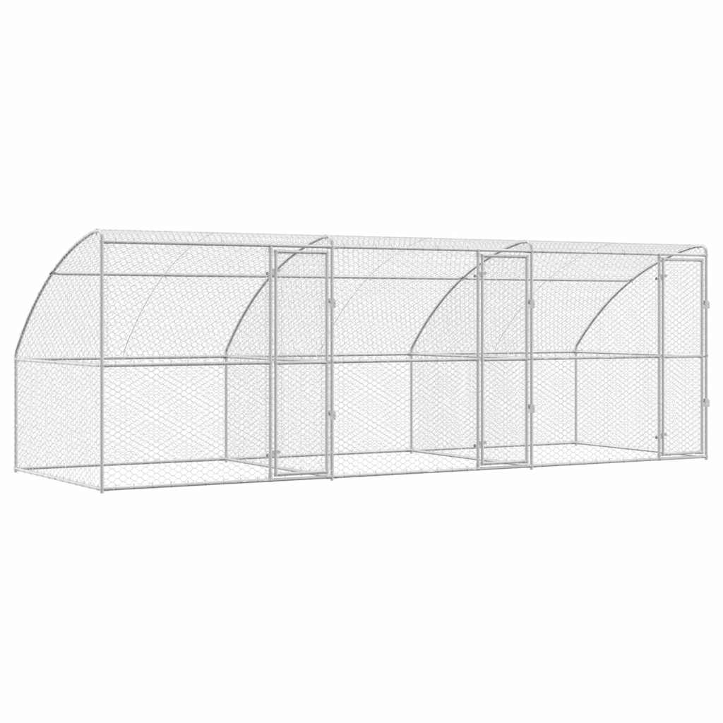 Koerakuut 3 tk Hõbedane 6 x 2 x 2 m Tsingitud teras