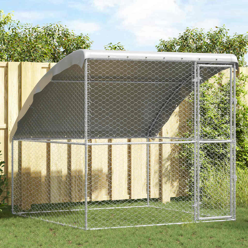 Koerakuut Hõbedane 2 x 2 x 2 m Tsingitud teras
