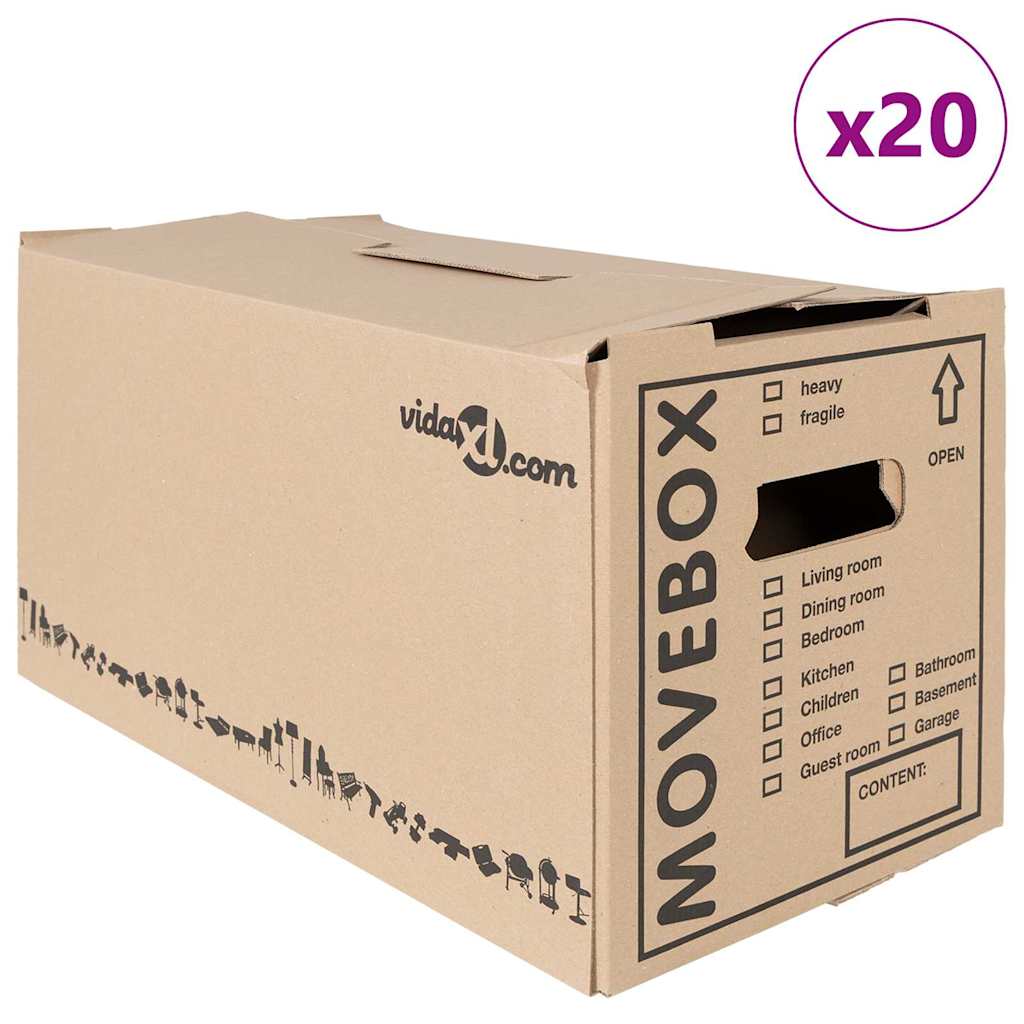 Kolimiskast 20 tk Naturaalne 59 x 31,5 x 31,5 cm Papp