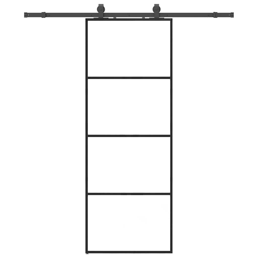 Liuguks tarvikutega, must, 76 x 205 cm, ESG-klaas