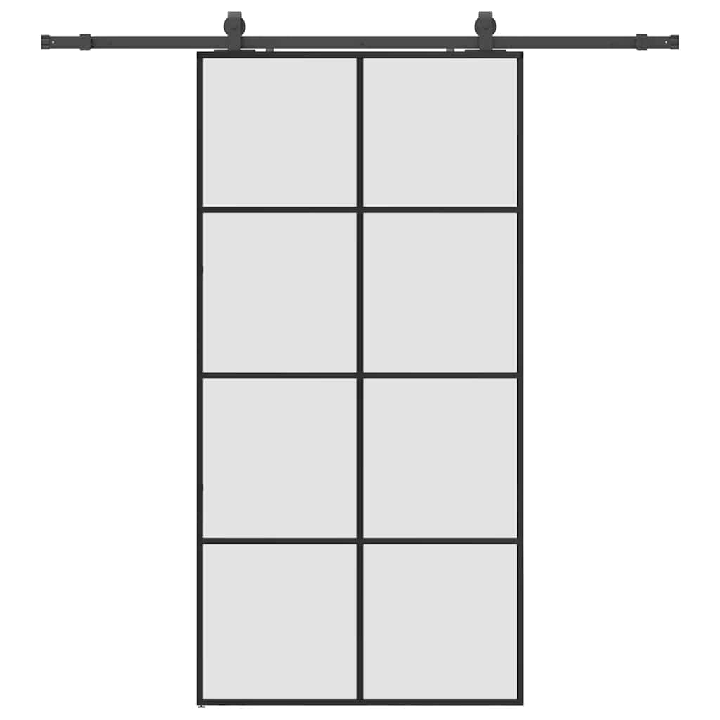 Lükanduks furnituurikomplektiga, must, 102,5 x 205 cm, ESG-klaas