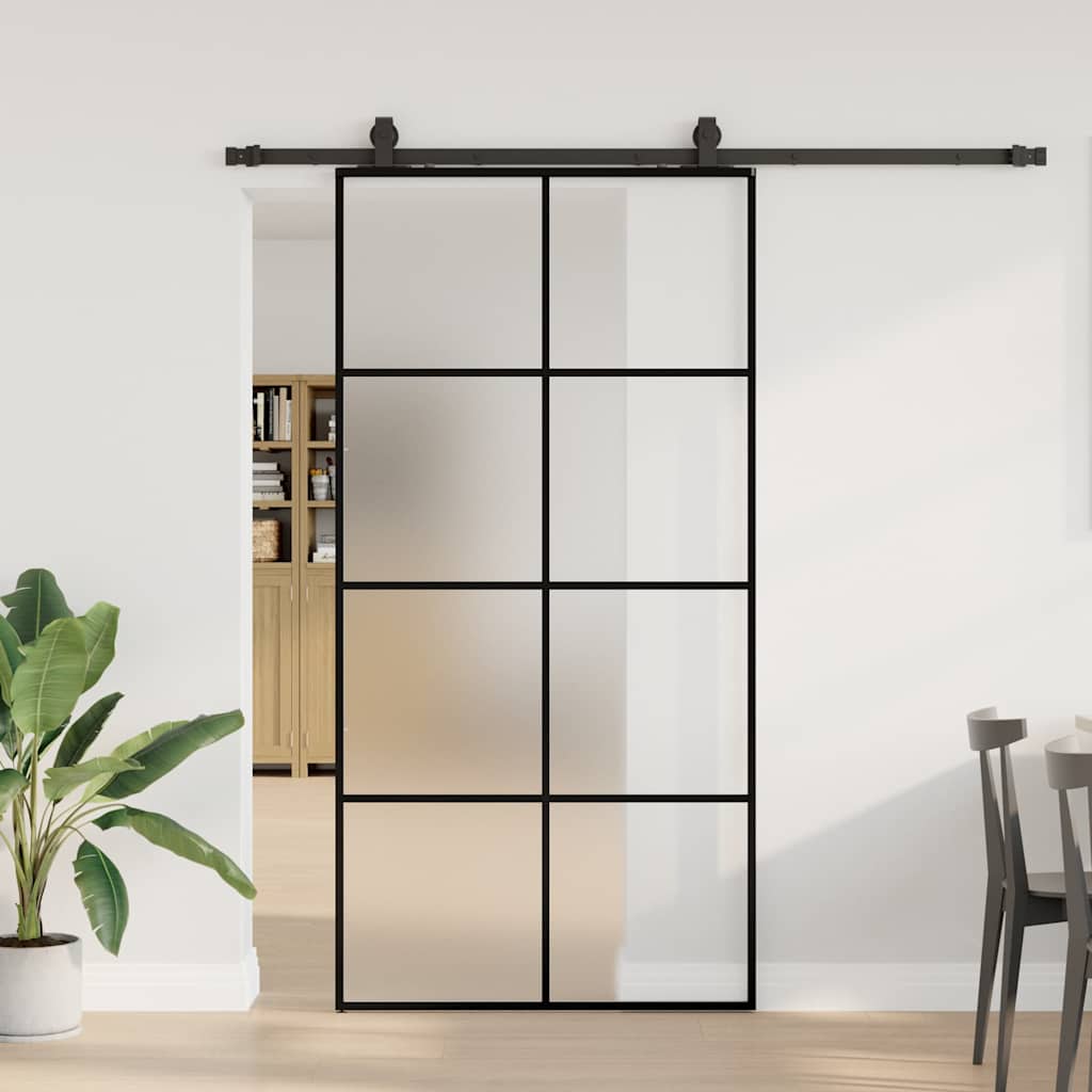 Lükanduks furnituurikomplektiga, must, 102,5 x 205 cm, ESG-klaas