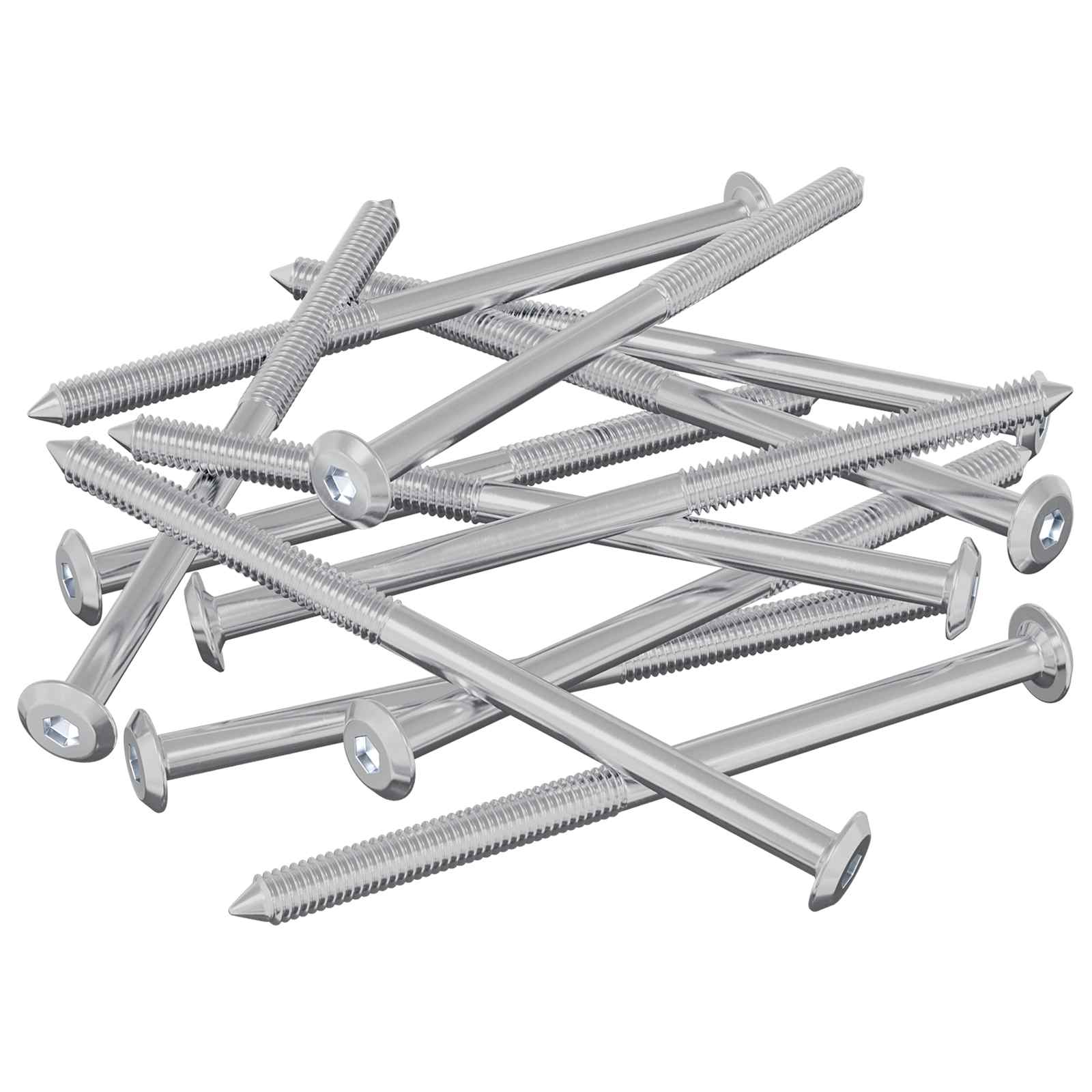 Mööblikruvid 12 tk Hõbedane M6 x 100 mm Teras