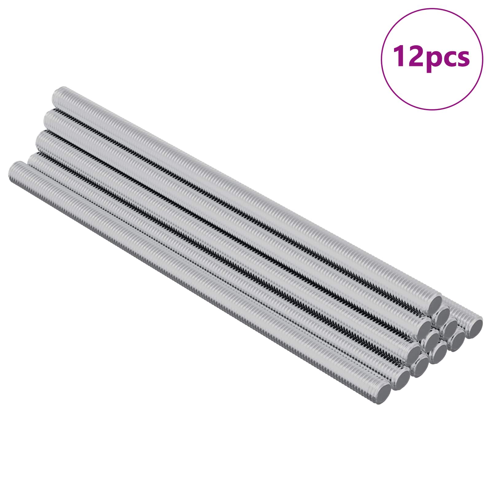 Kere Keermestatud Rodid 12 tk Hõbedane M6 x 120 mm Metall