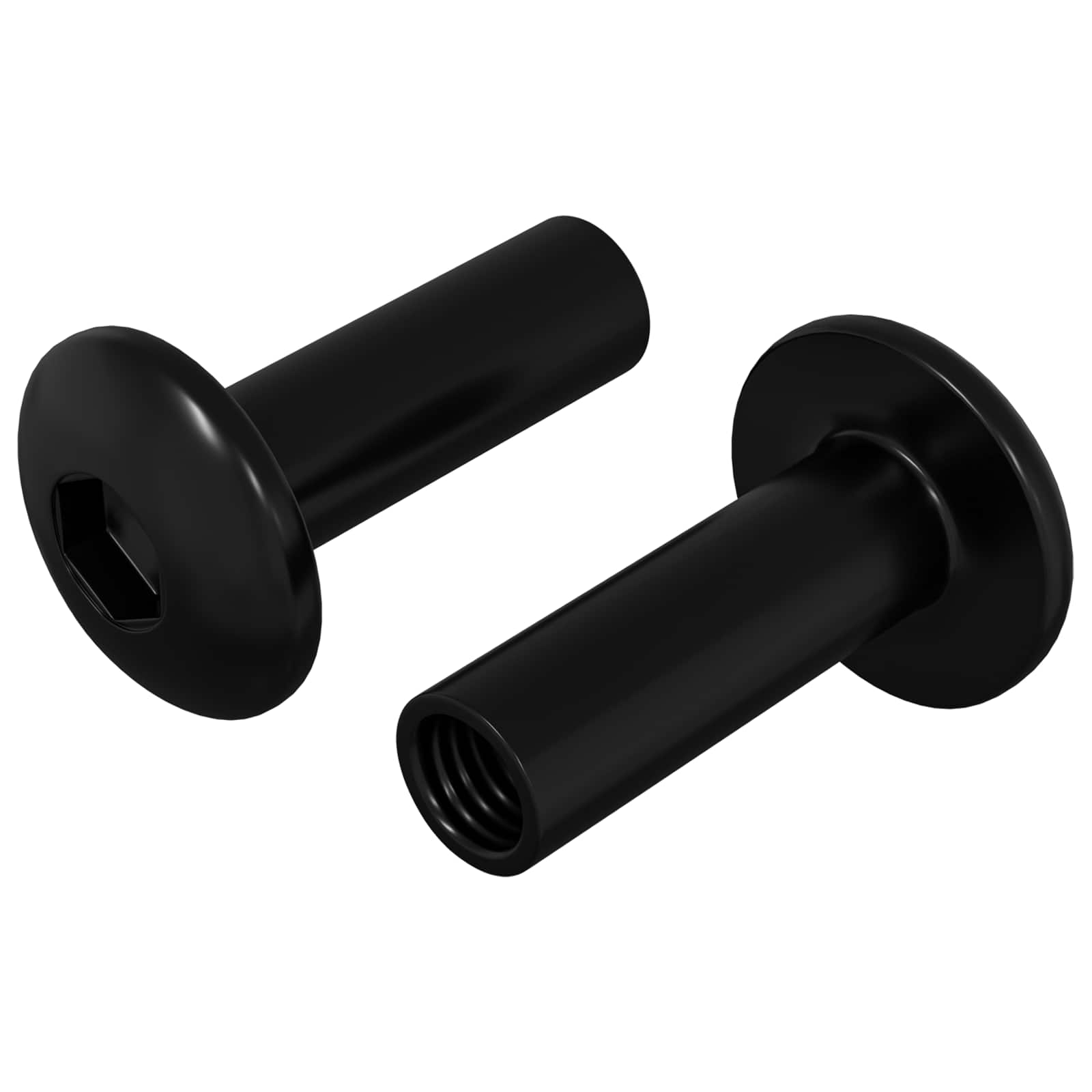 Käppa mutrid 2 tk Must M4 x 14,5 mm Metall