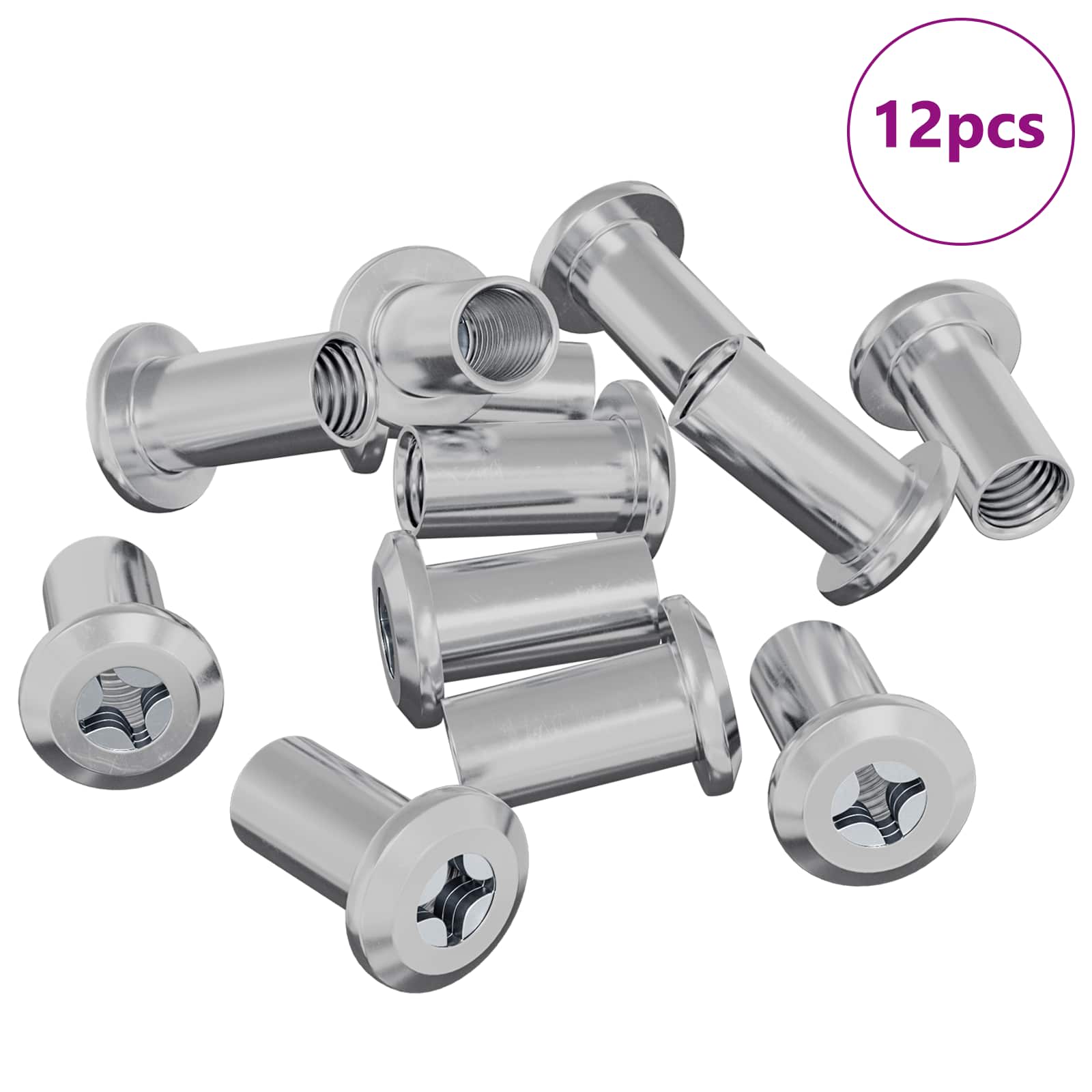 Lukustusmutter 12 tk Nikkel M6 x 25 mm Teras