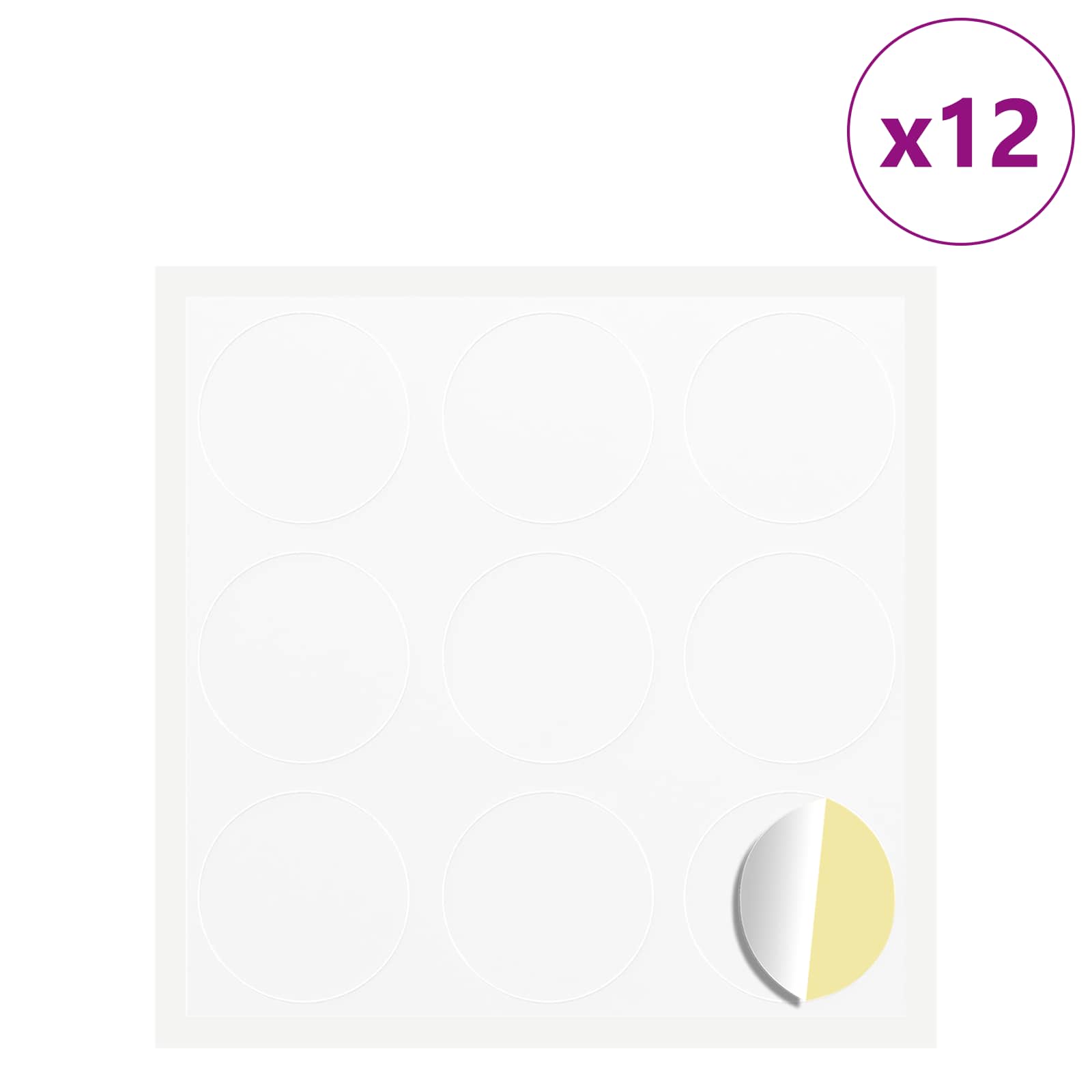 Kleebis 12 tk Valge Ø 20 x 0,5 mm Paber