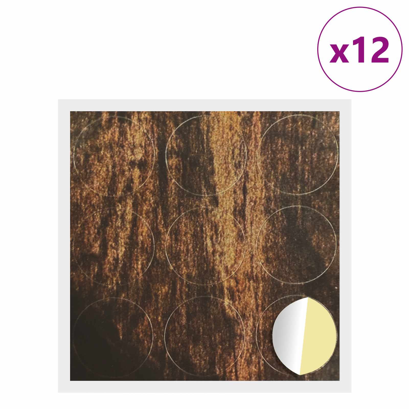 Kleebis kruvi kate 12 tk Vana puit Ø 20 x 0,5 mm Kaetud paber