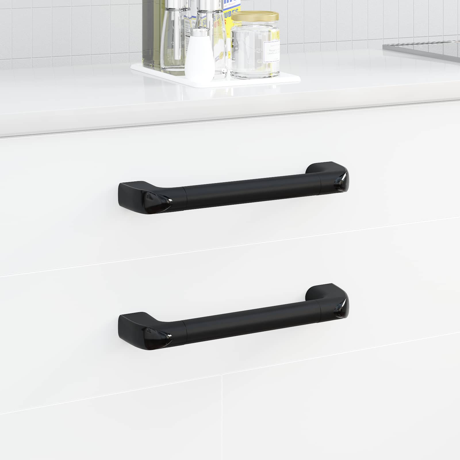 Käepide 12 tk Must 380 x 34 x 85 mm Alumiinium ja PP