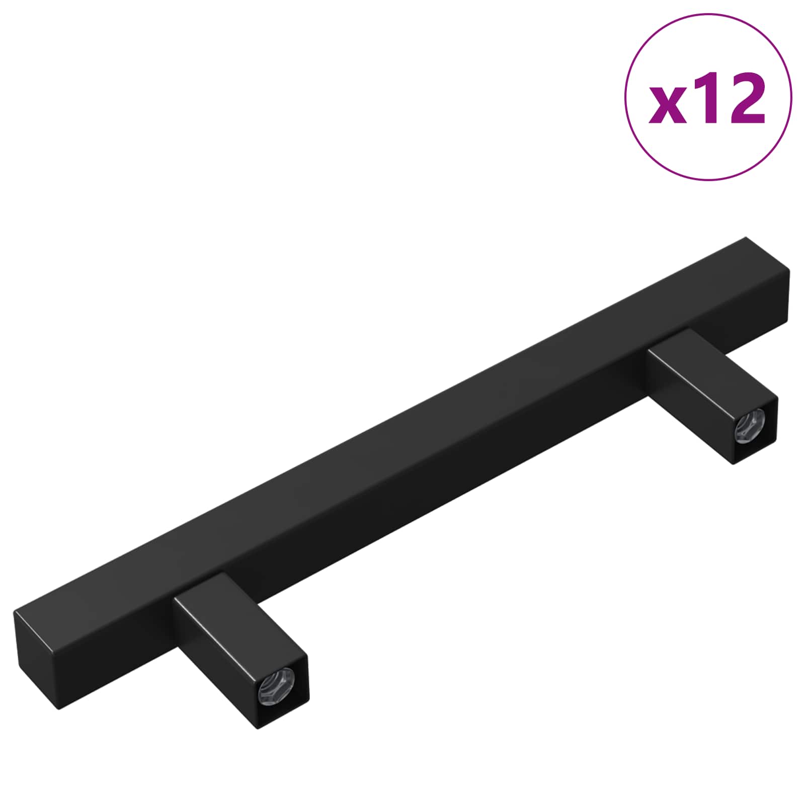 Kappi Käepide 12 tk Must 150 x 12,3 x 35,2 mm Roostevaba teras