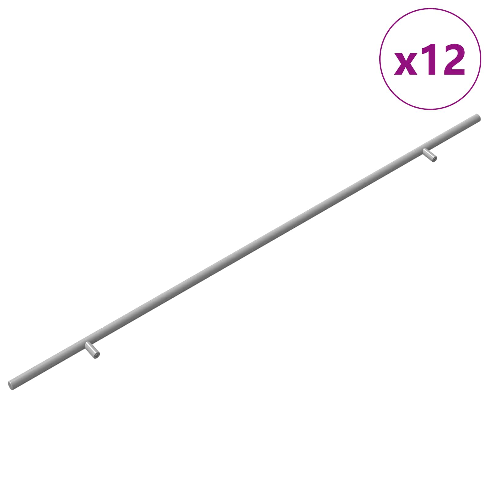 Kappi Käepide 12 tk Hõbedane 800 mm Roostevaba teras