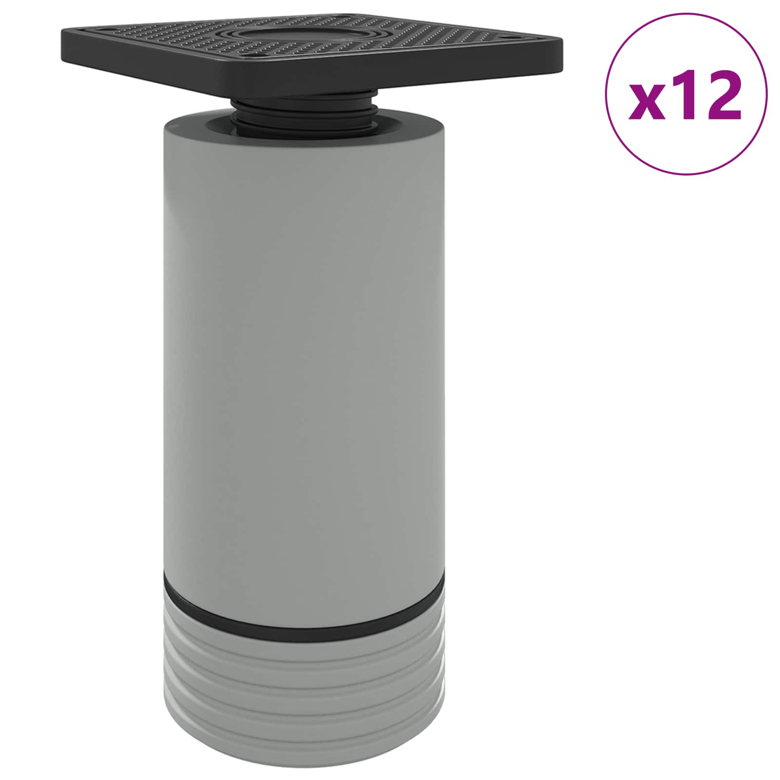 Mööblijalad Reguleeritav 12 tk Valge 64 x 64 x 100 mm PP