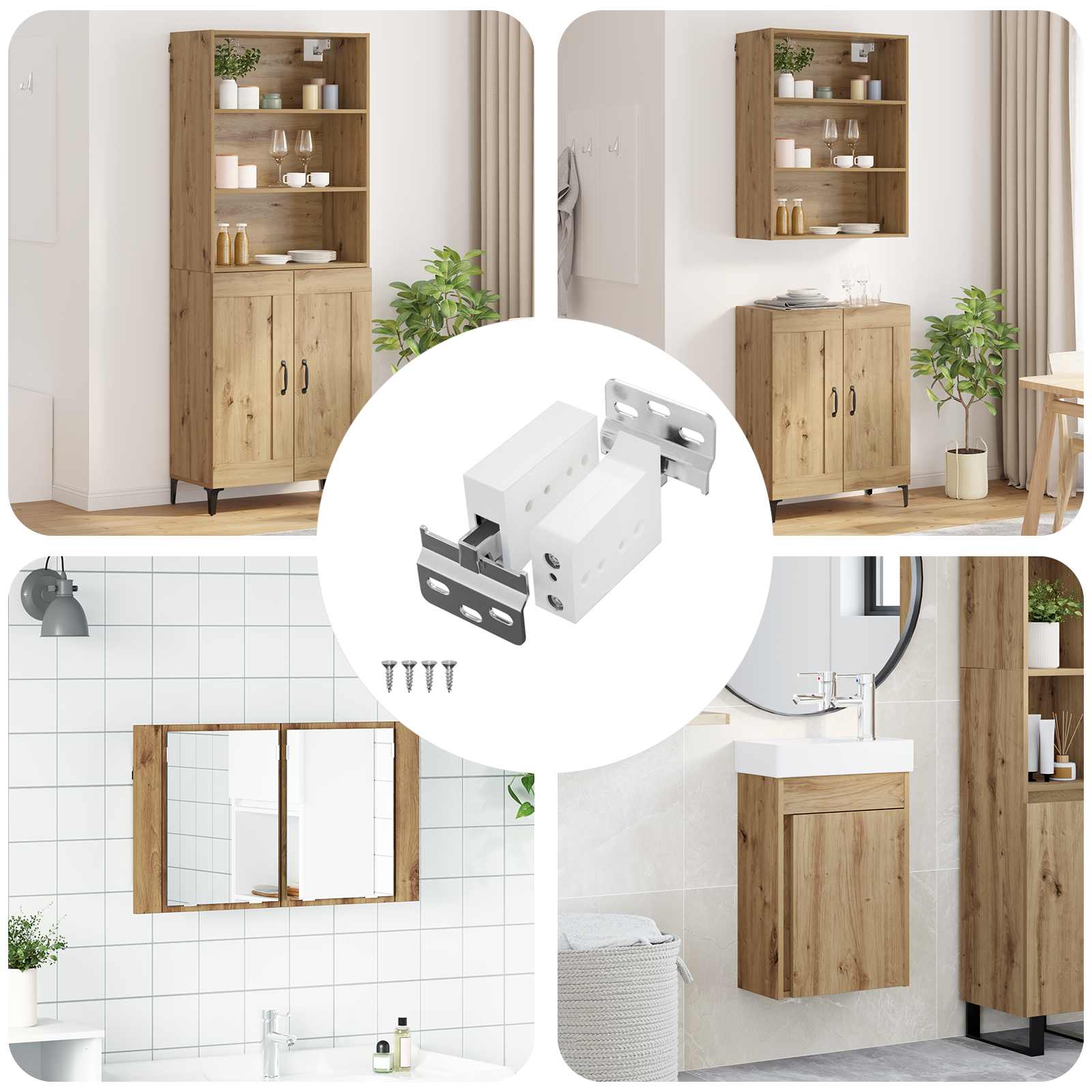 Kapikinnitust 12 tk Valge 70 x 48 x 19 mm Raud ja Plastik