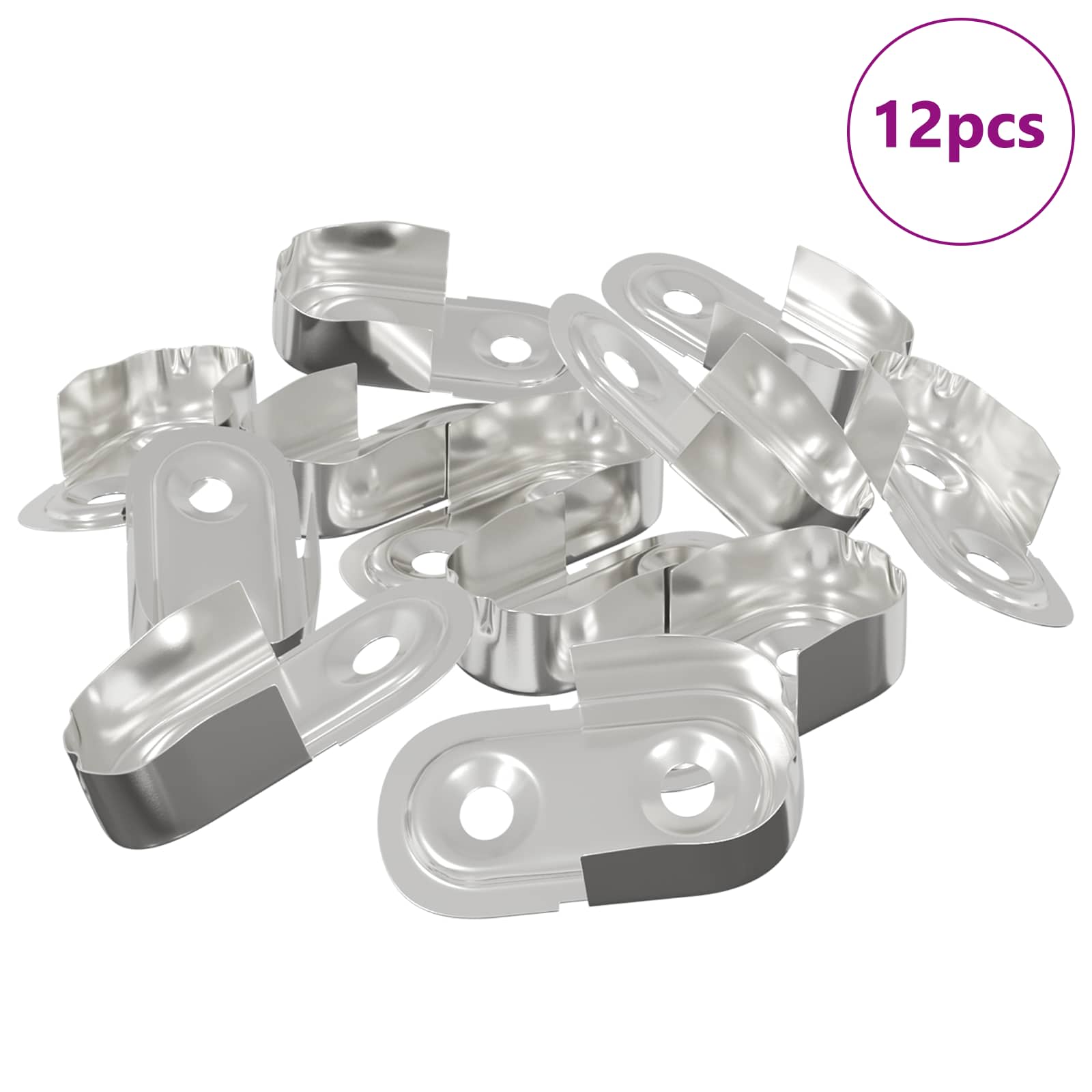 Kappi Rööpa Kinnitus 12 tk Valge Tsink 40 x 18 x 10 mm Raud