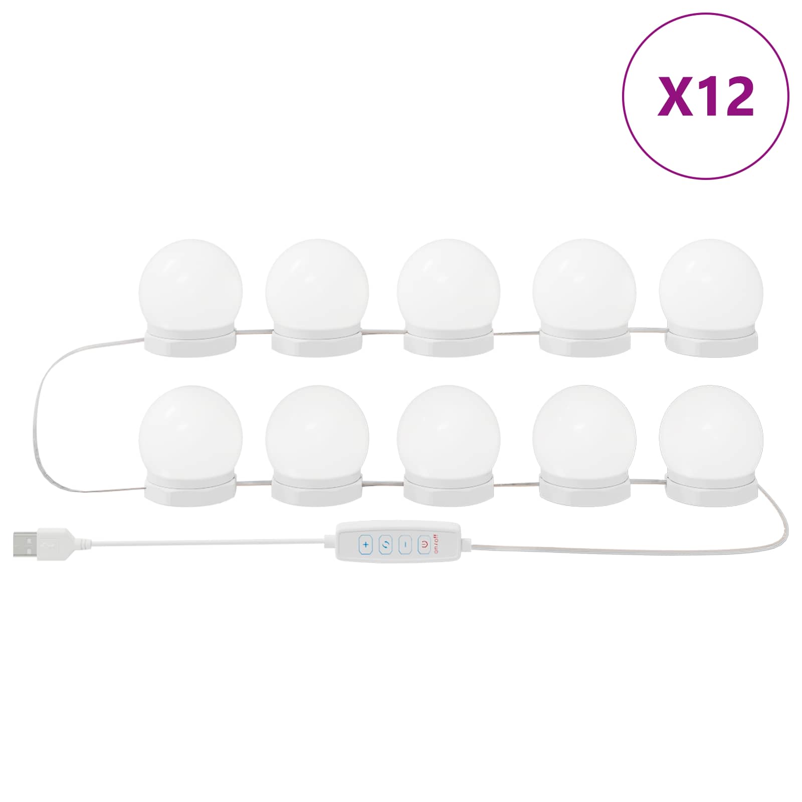 Peegelvalgustid 12 tk Valge 4,5 x 4,5 x 4,7 cm Plastmass