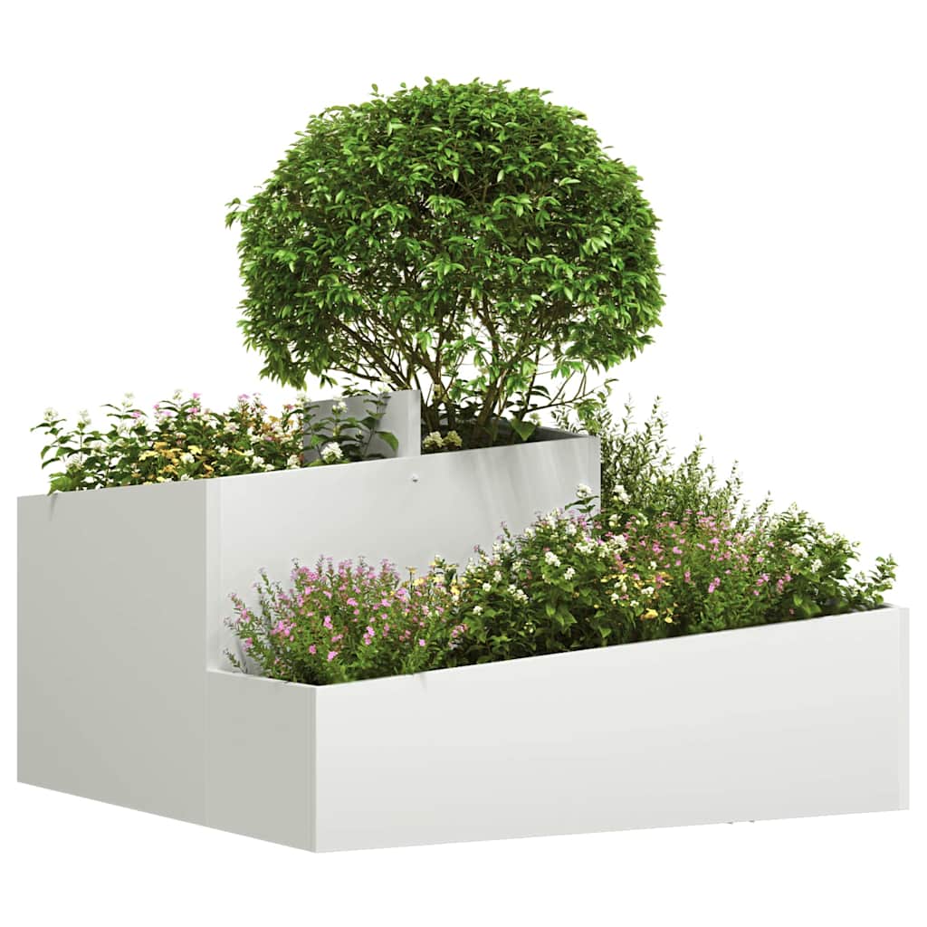 Aia istutuspot Valge 80 x 80 x 50 cm Külmvalmistatud teras