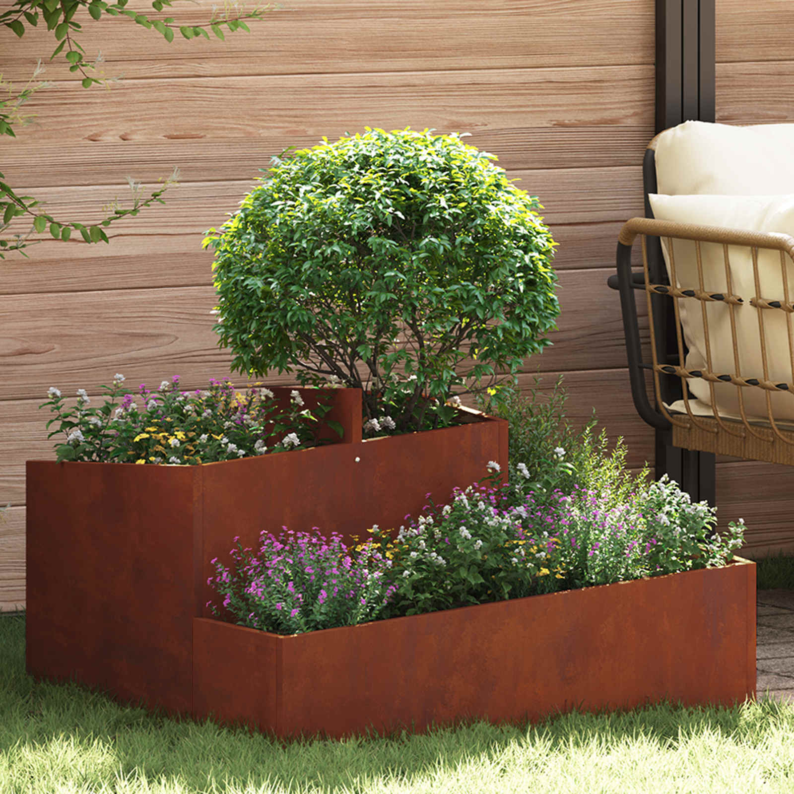 Aia istutuspot Rooste 80 x 80 x 50 cm Ilmastikukindel teras