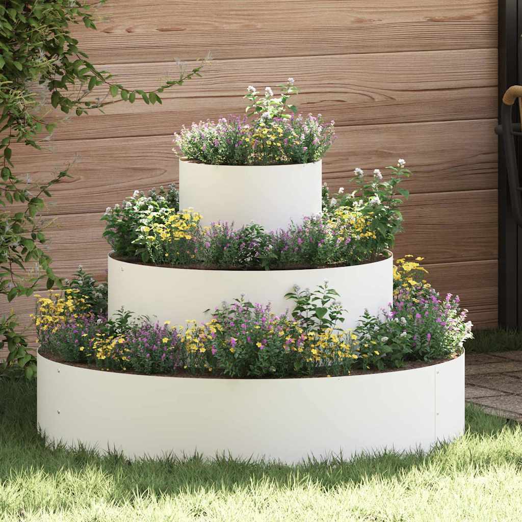 Aia istutuspot Valge 90 x 90 x 20 cm Külmvalmistatud teras