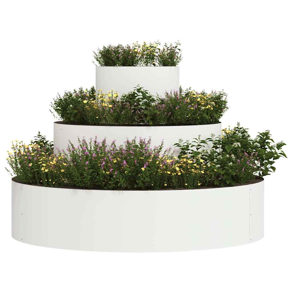 Aia istutuspot Valge 90 x 90 x 20 cm Külmvalmistatud teras