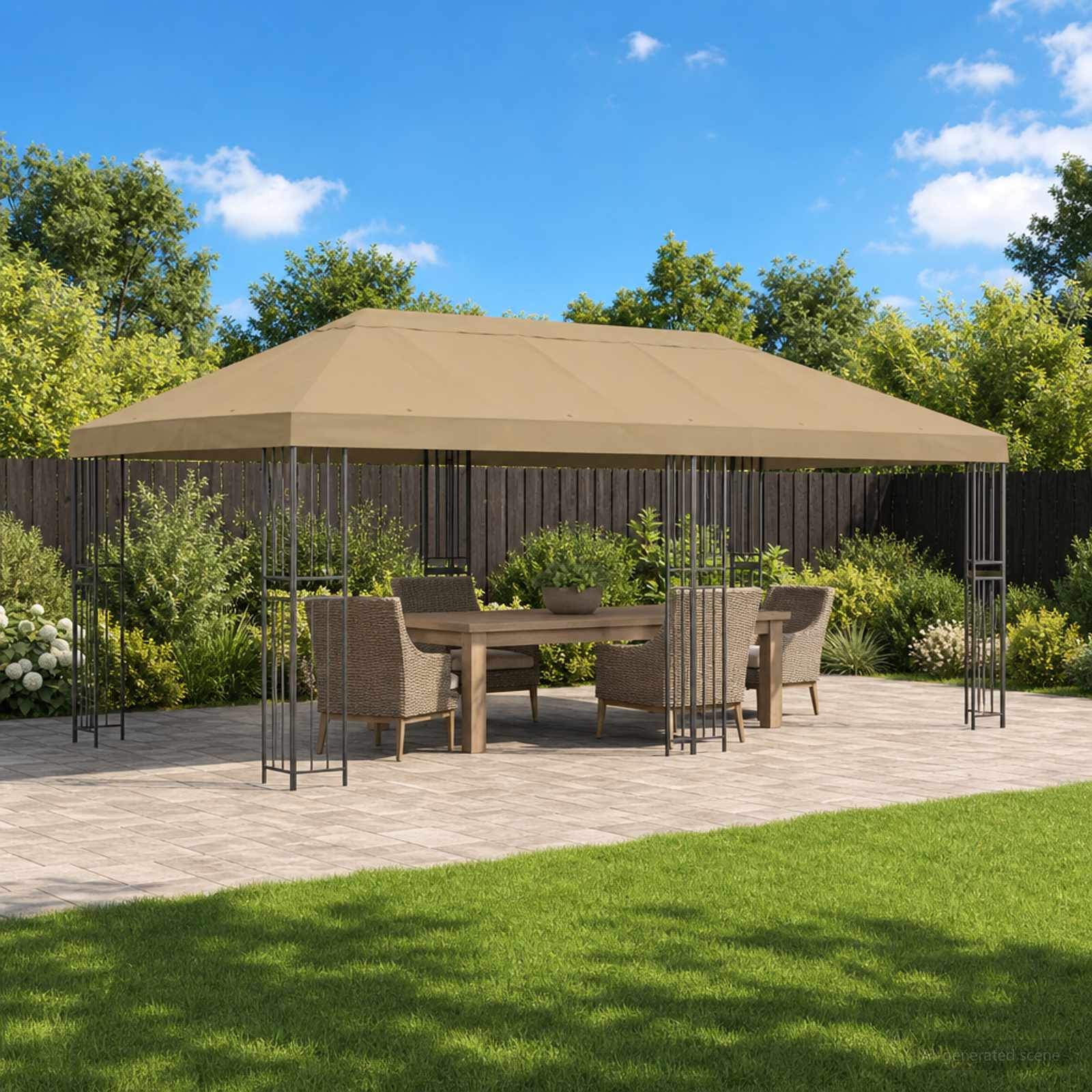 Aia gazebos 6 x 3 m Beež Polüester ja teras 190 gsm