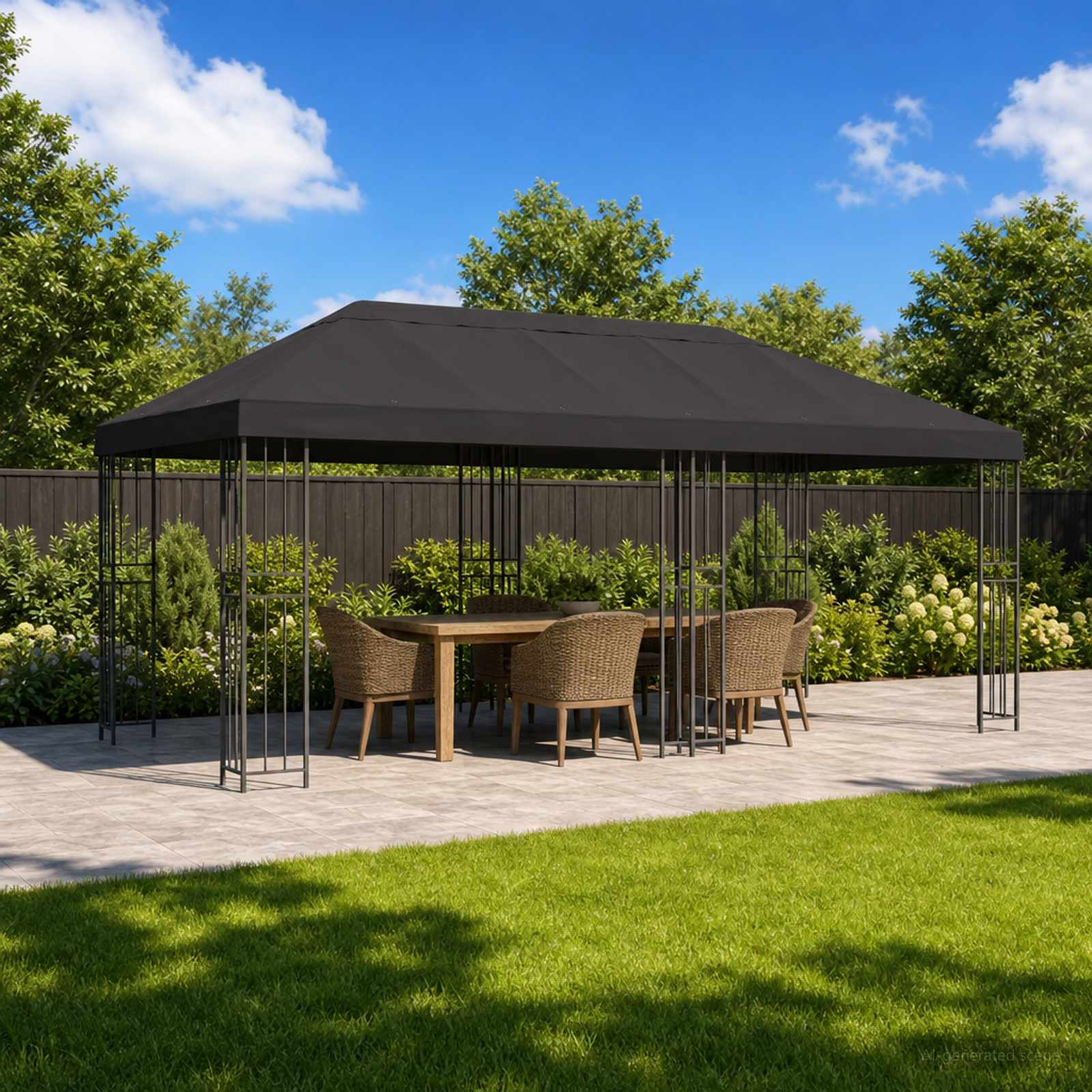 Aia gazebos 6 x 3 m Antratsiit Polüester ja teras 190 gsm
