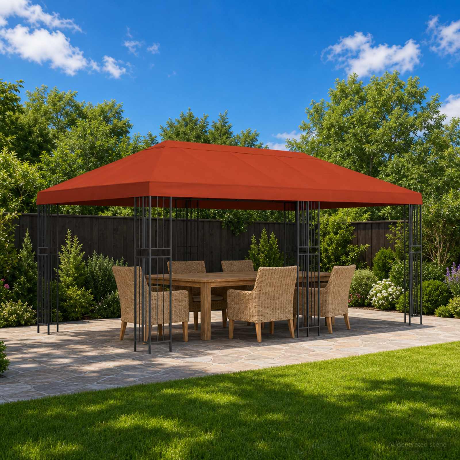 Aia gazebos 6 x 3 m Terrakota Polüester ja teras 190 gsm