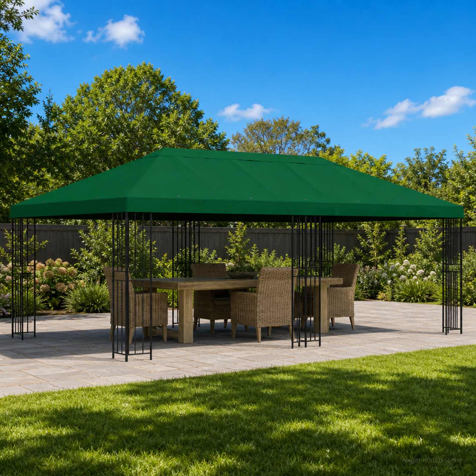Aia gazebos 6 x 3 m Roheline Polüester ja teras 190 gsm