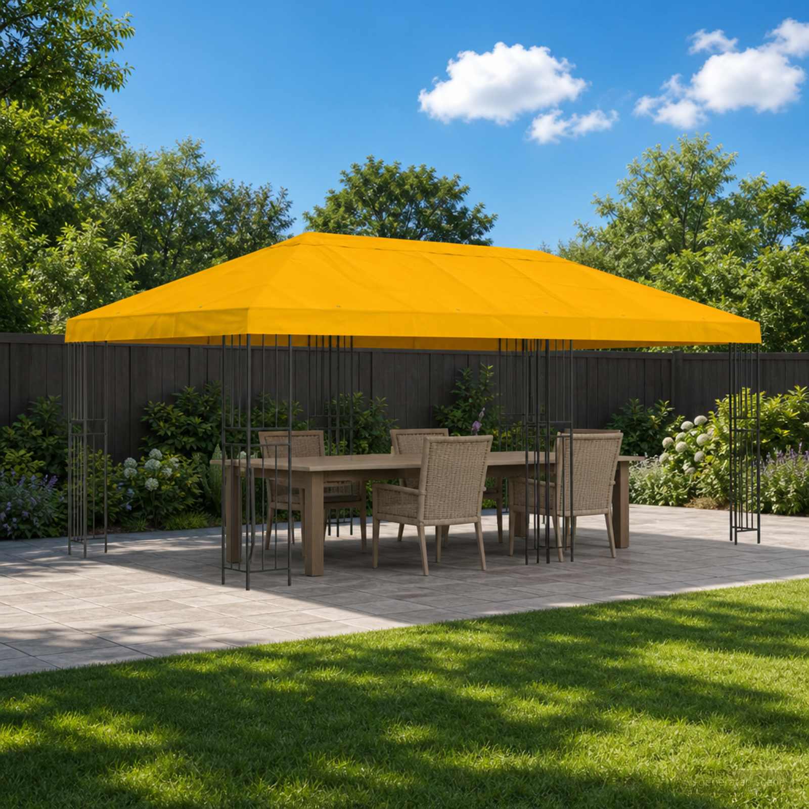 Aia gazebos 6 x 3 m Kollane Polüester ja teras 190 gsm
