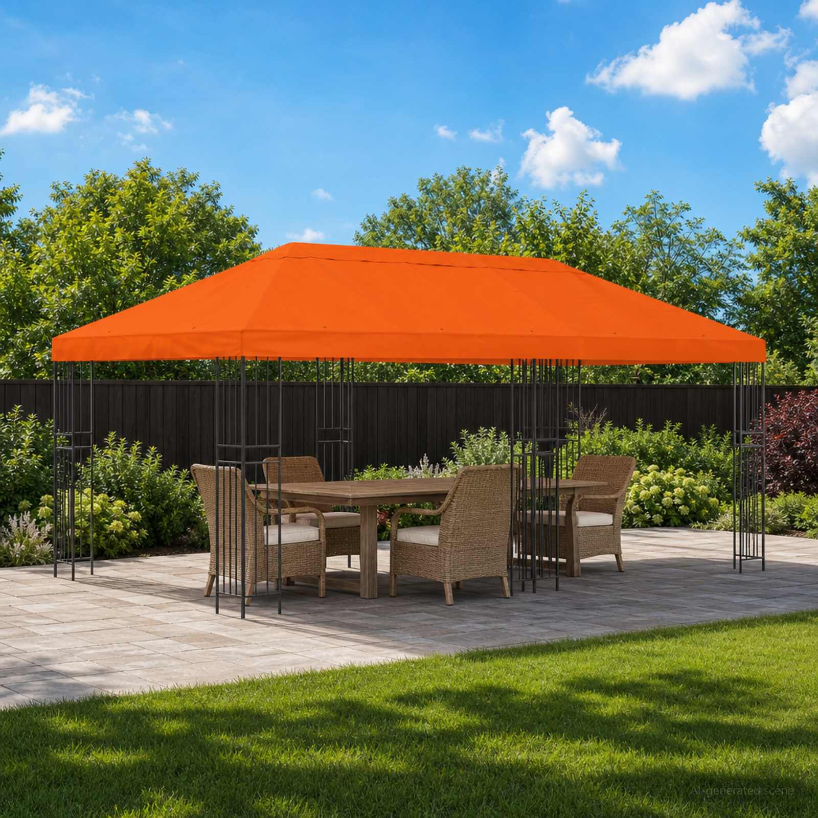 Aia gazebos 6 x 3 m Oranž Polüester ja teras 190 gsm