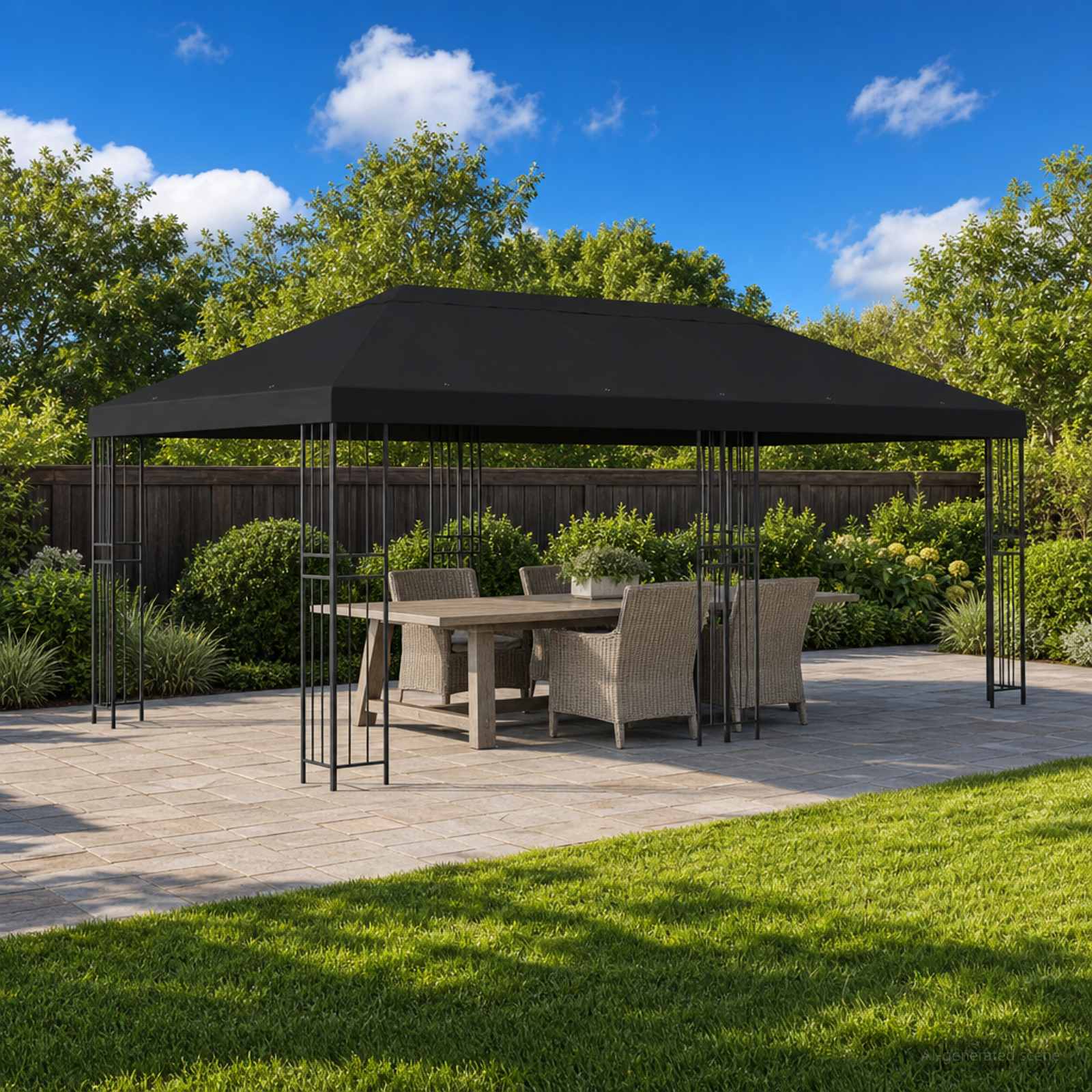 Aia gazebos 6 x 3 m Must Polüester ja teras 190 gsm